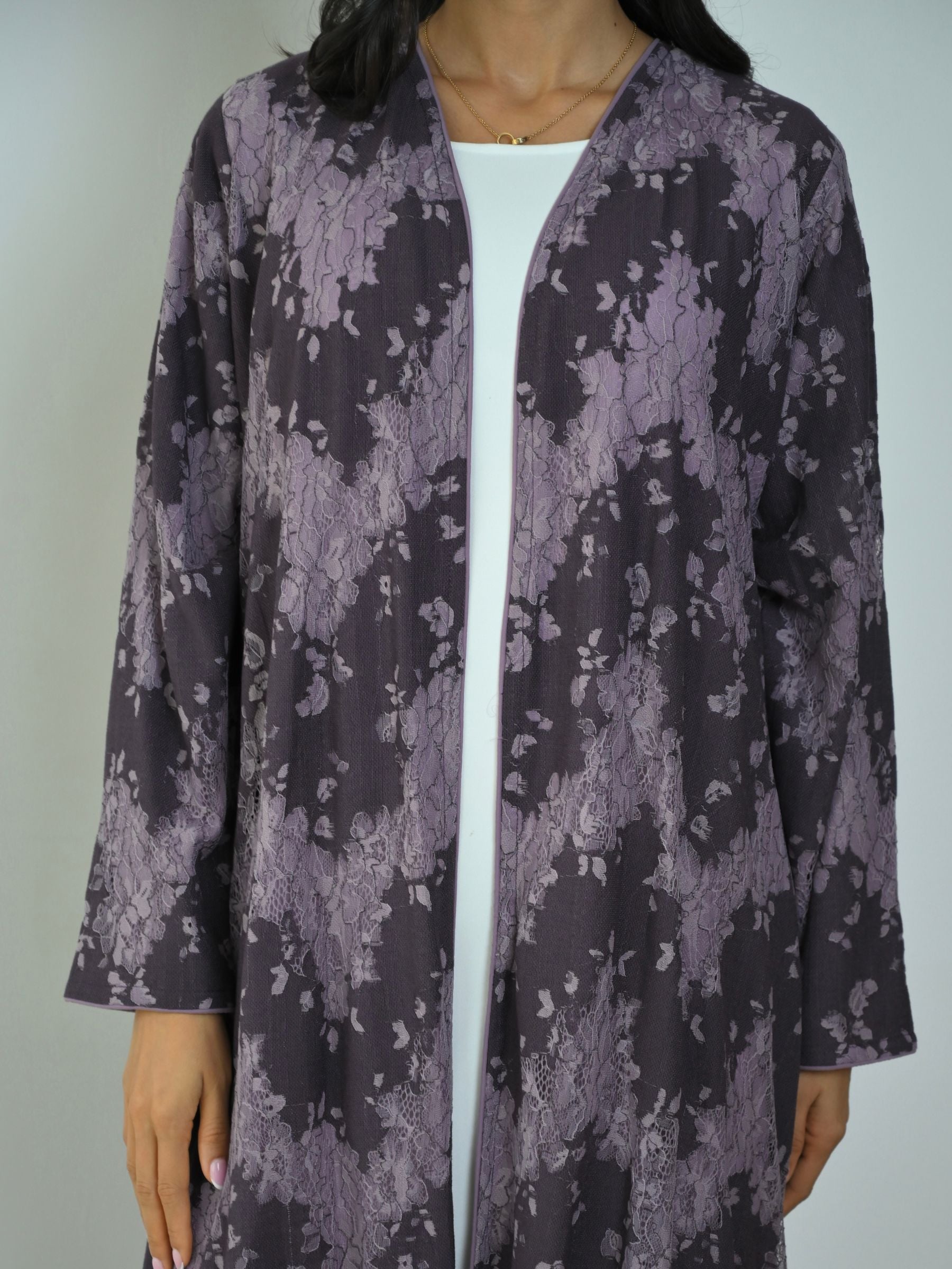 Basic Linen Dantel (Purple Abaya) - BasicAbaya