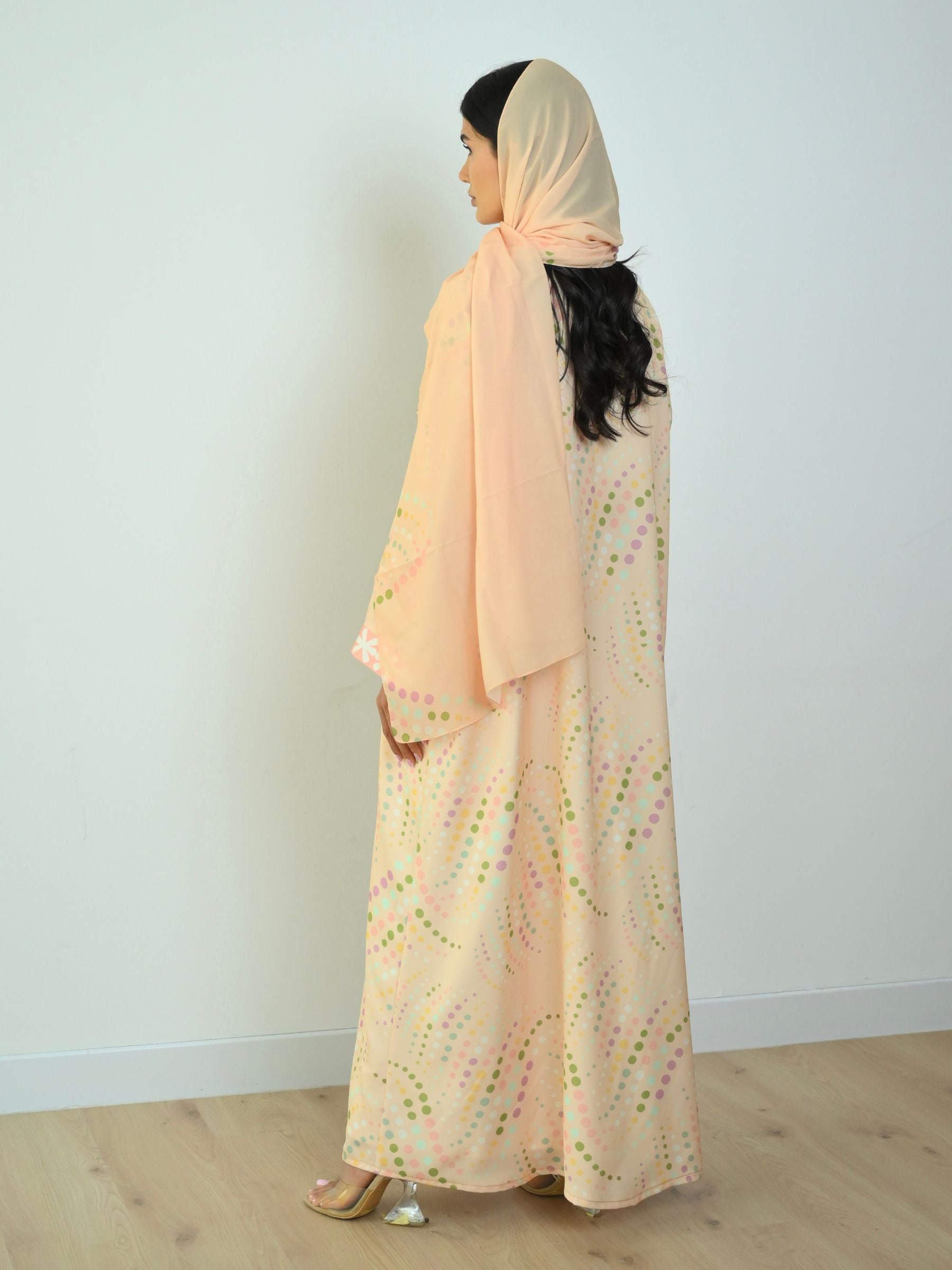 Basic Printed Polka (Butter Yellow Abaya)