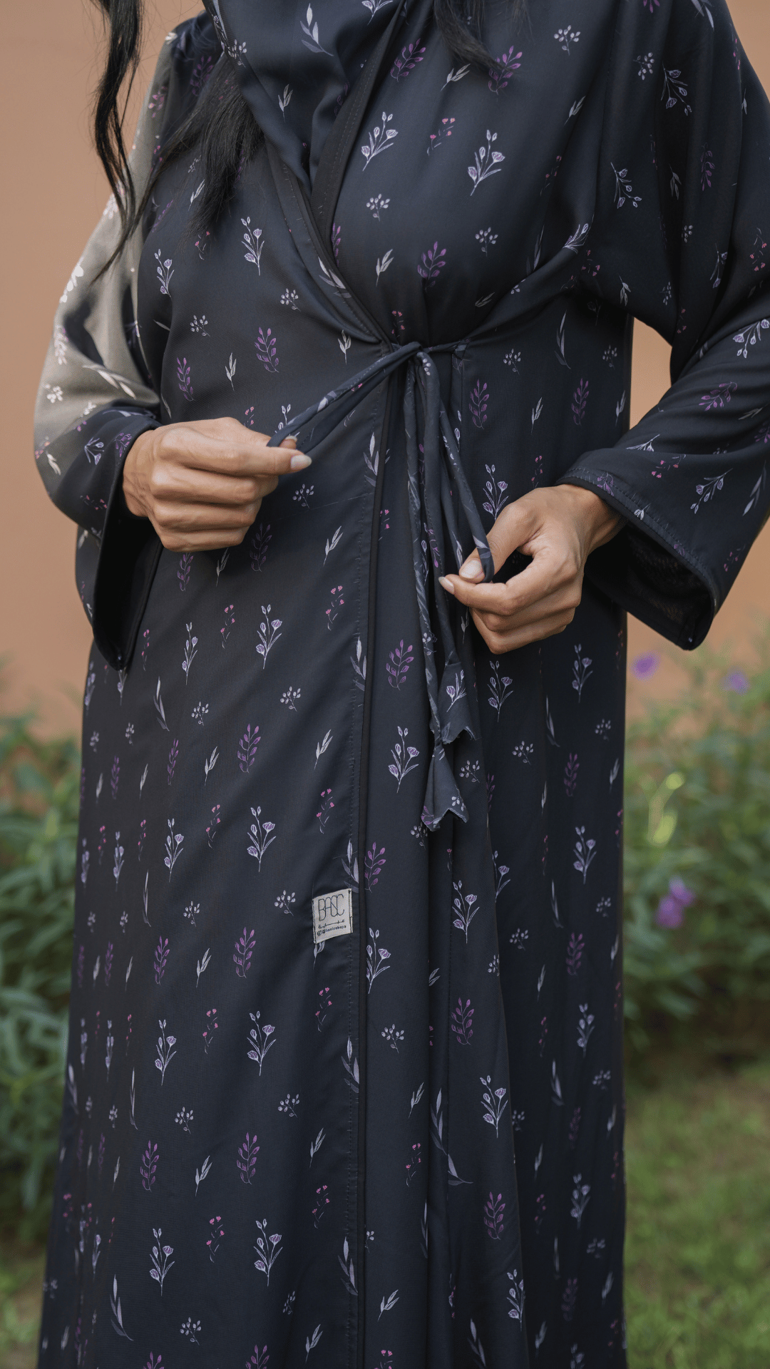 Basic Flowers (Purple Abaya) - Ready to Wear