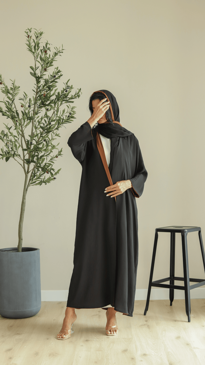 Basic Double Reversible (Black/brown Abaya) - Ready to Wear