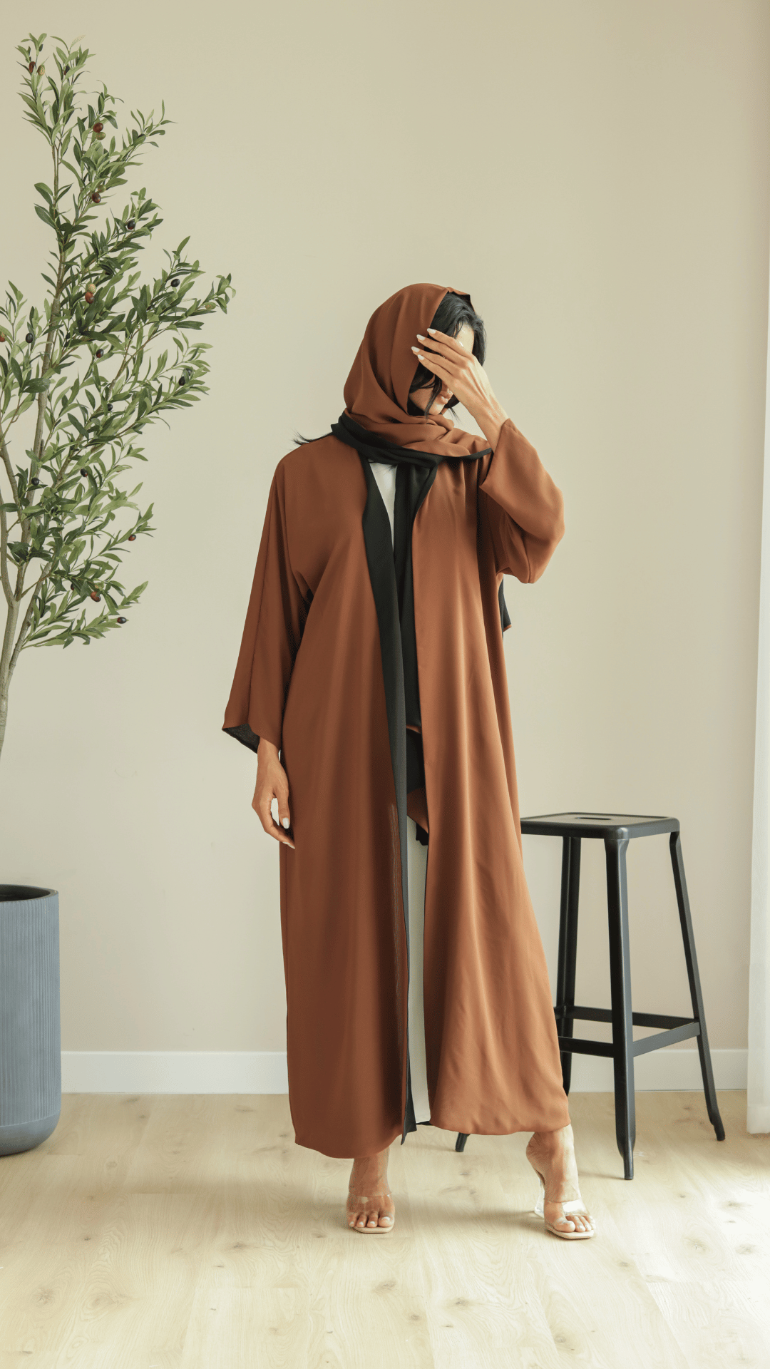 Basic Double Reversible (Black/brown Abaya) - Ready to Wear