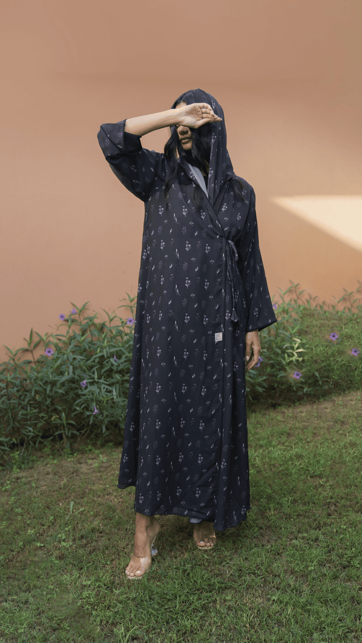 Basic Flowers (Purple Abaya) - Ready to Wear