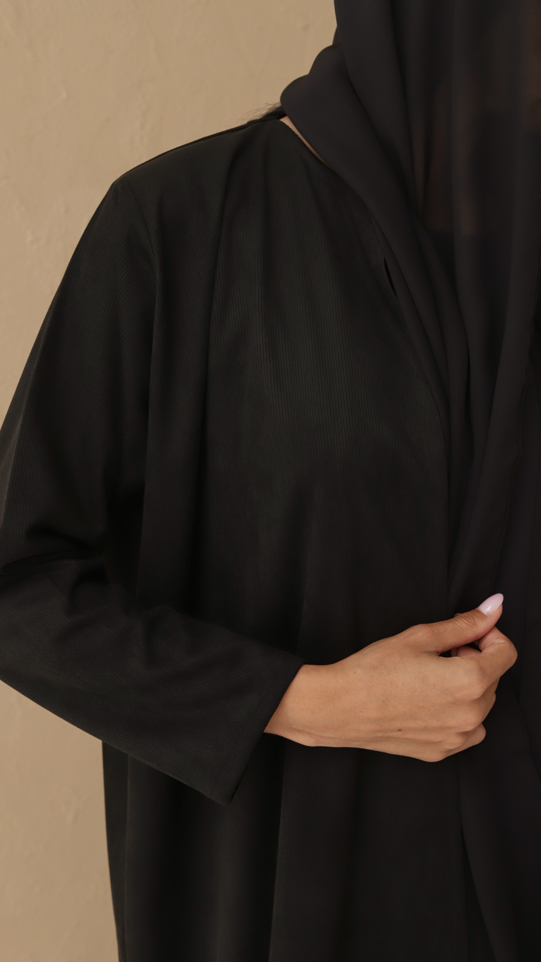 Basic Suede Corduory (Black Abaya)