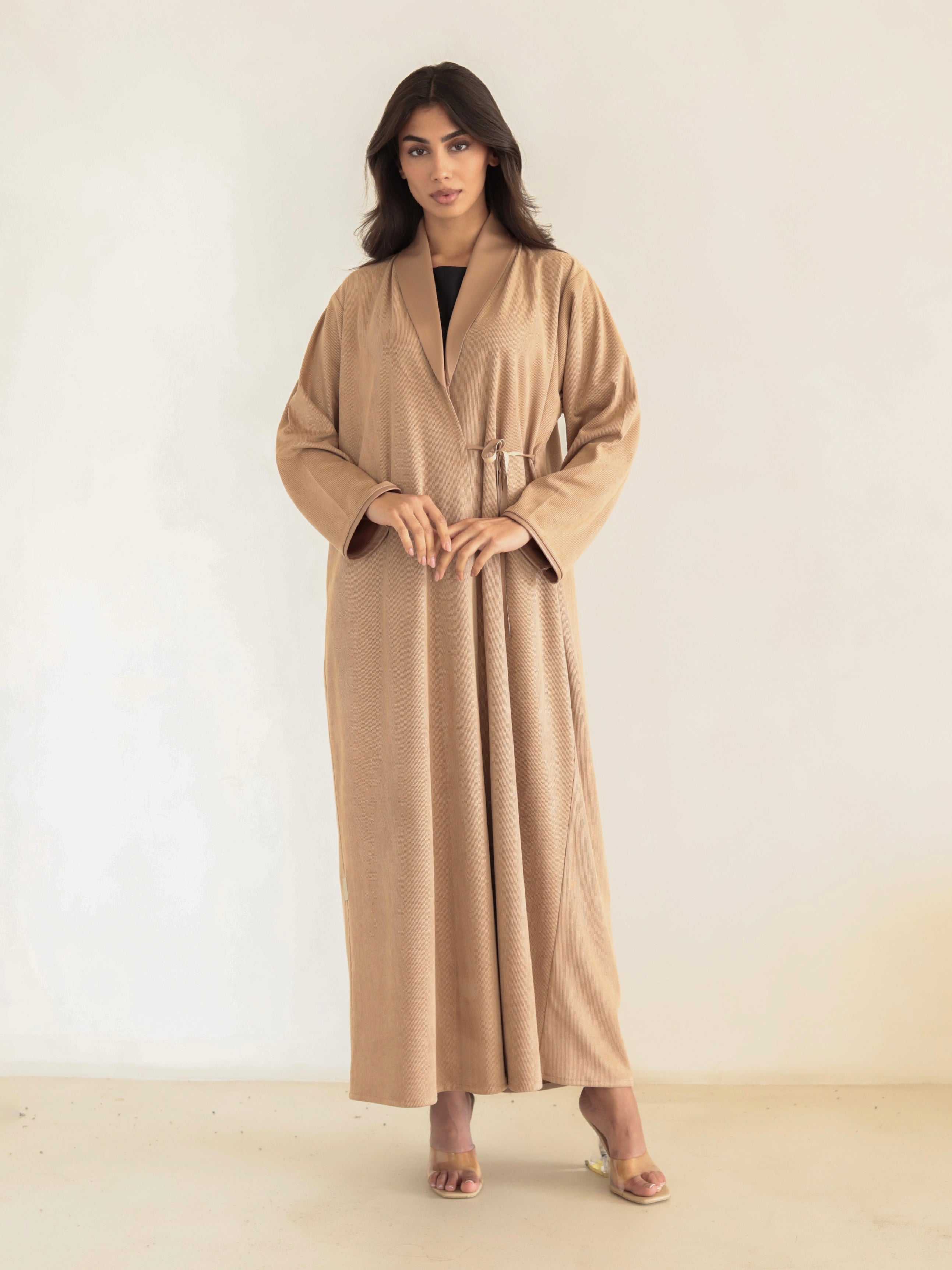 Basic Corduroy Leather (Beige Abaya)