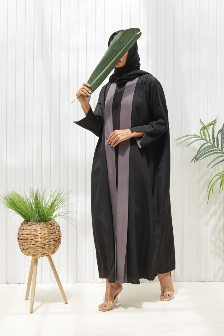 Basic Panel (Black & Grey Abaya) - BasicAbaya