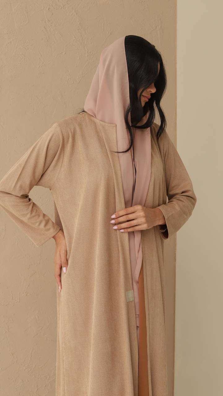 Basic Suede Corduory (Beige Abaya)