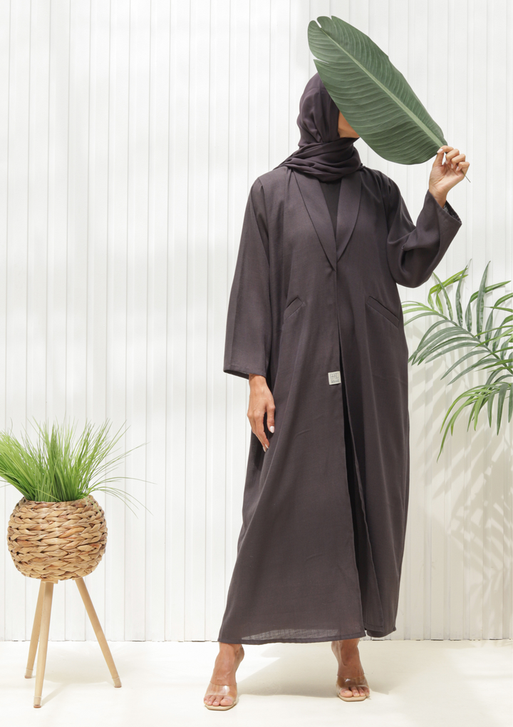 Basic Linen (Grey Abaya) - BasicAbaya