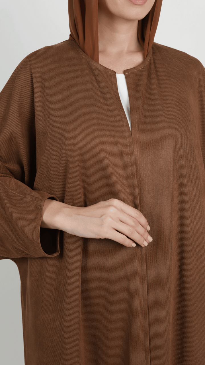 Basic Sweed Stripe (Brown Abaya)