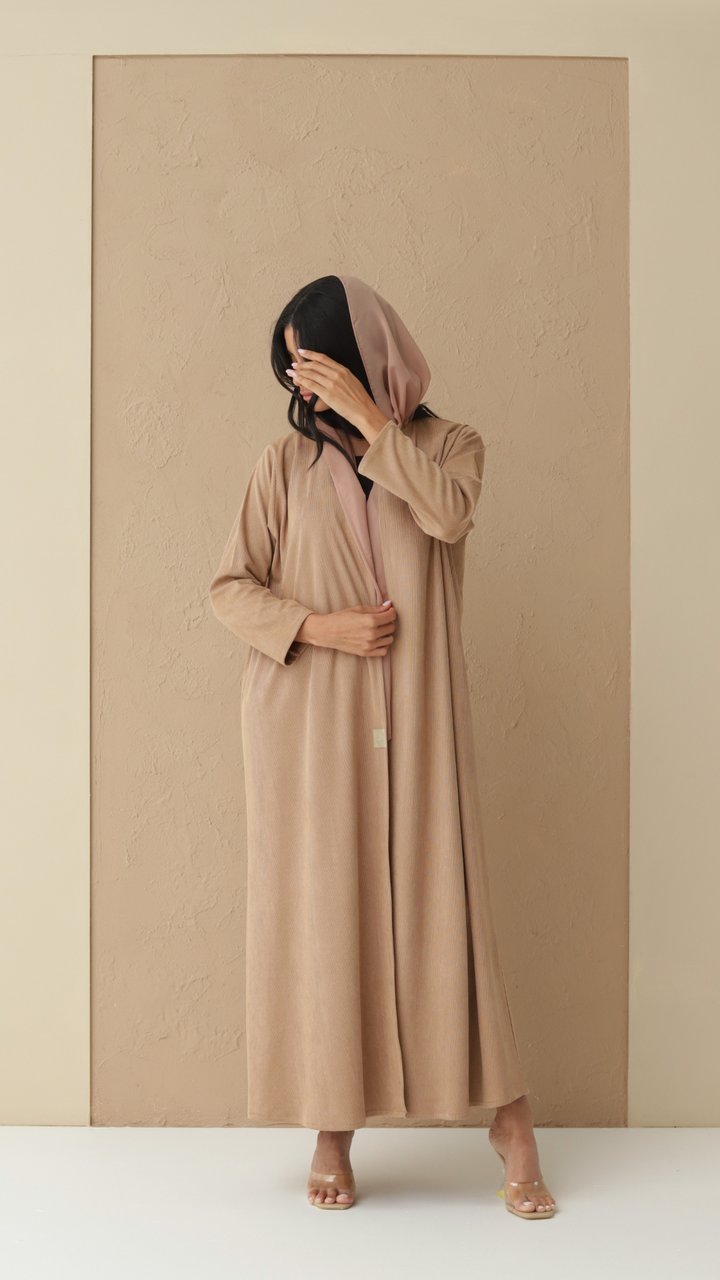 Basic Suede Corduory (Beige Abaya)