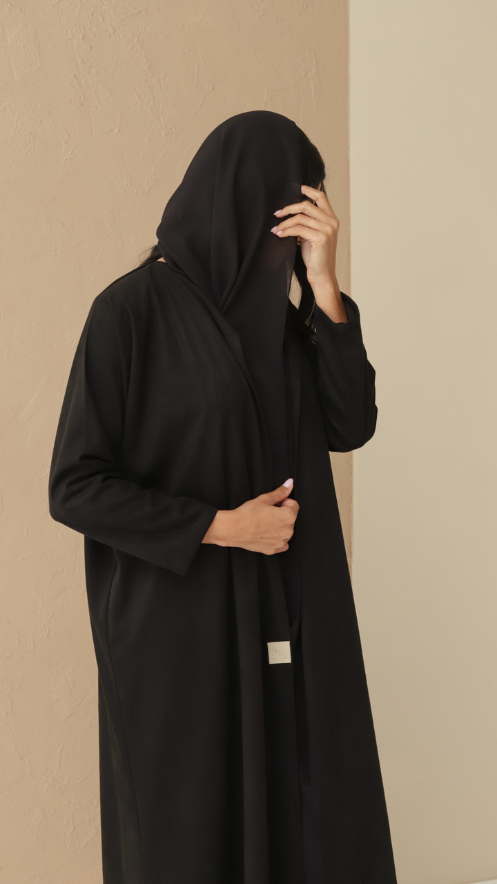 Basic Suede Corduory (Black Abaya)