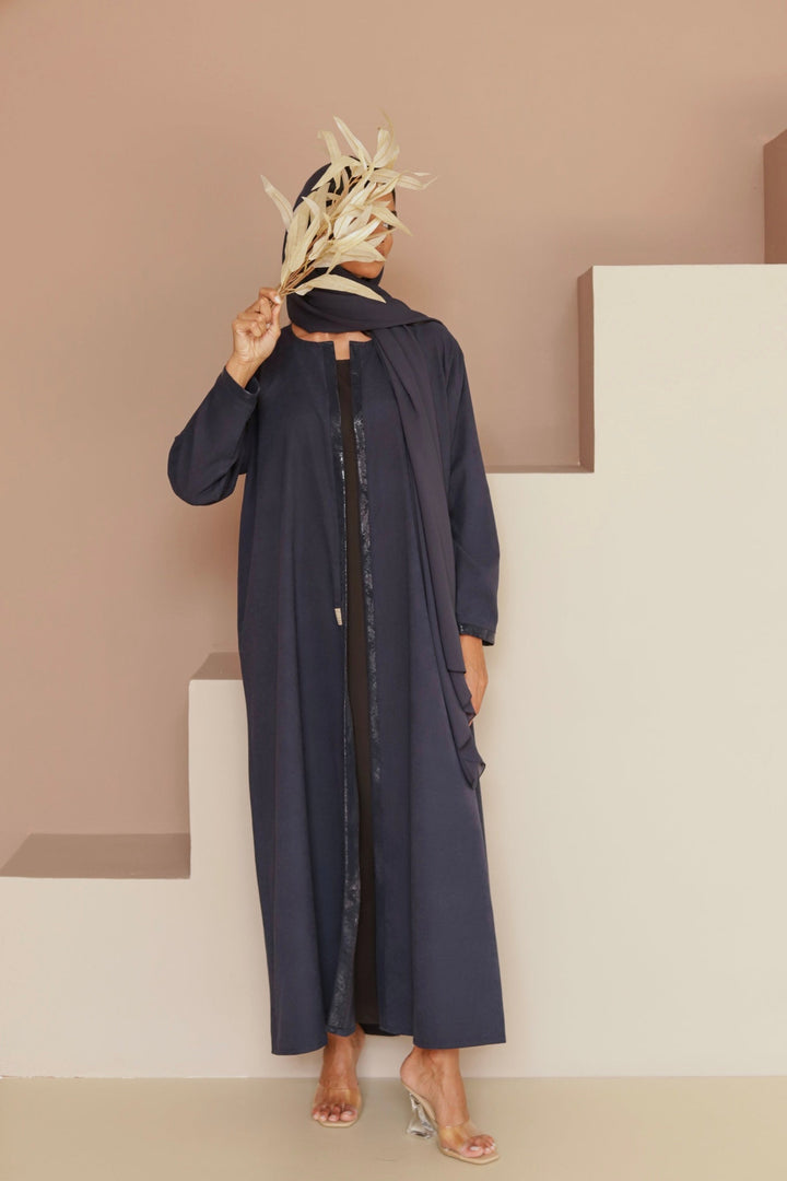 Basic Leather (Navy Blue Abaya) - Ready to Wear