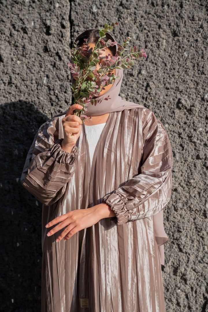 Basic 08 Eight Metallic ready to wear Abaya design look 2 by BASIC ABAYA DUBAI