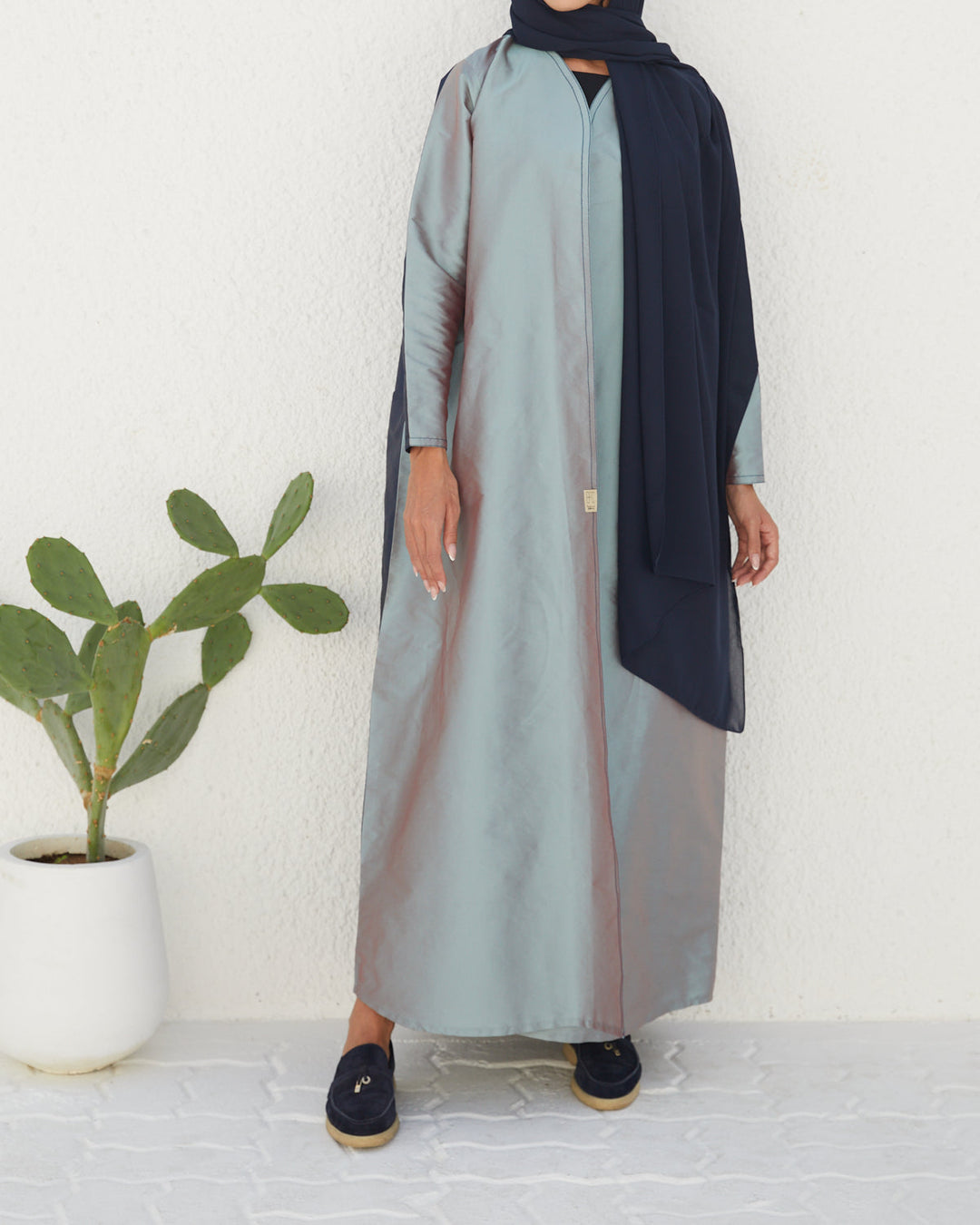 Basic 12 Twelve blue Abaya ready to wear look 1 from the LATEST ONLINE DUBAI ABAYAS COLLECTION