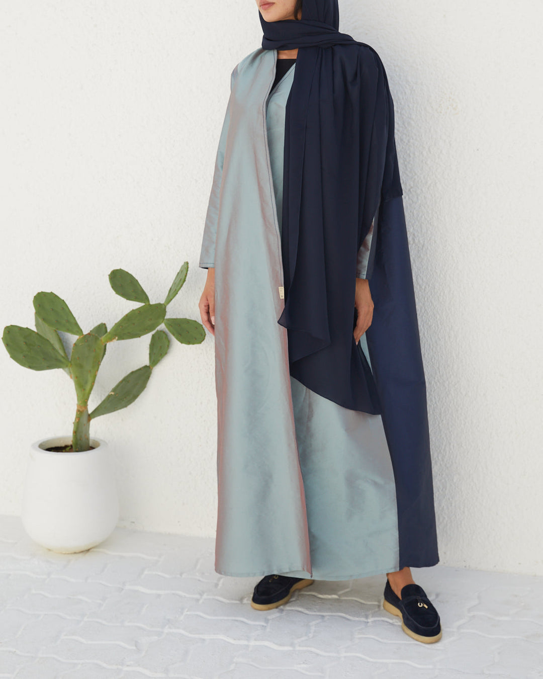 Basic 12 Twelve blue Abaya ready to wear look 3 from the LATEST ONLINE DUBAI ABAYAS COLLECTION