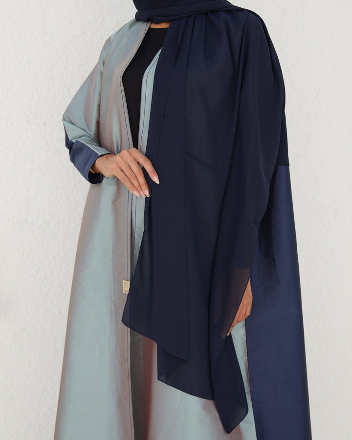 Basic 12 Twelve blue Abaya ready to wear look 4 from the LATEST ONLINE DUBAI ABAYAS COLLECTION