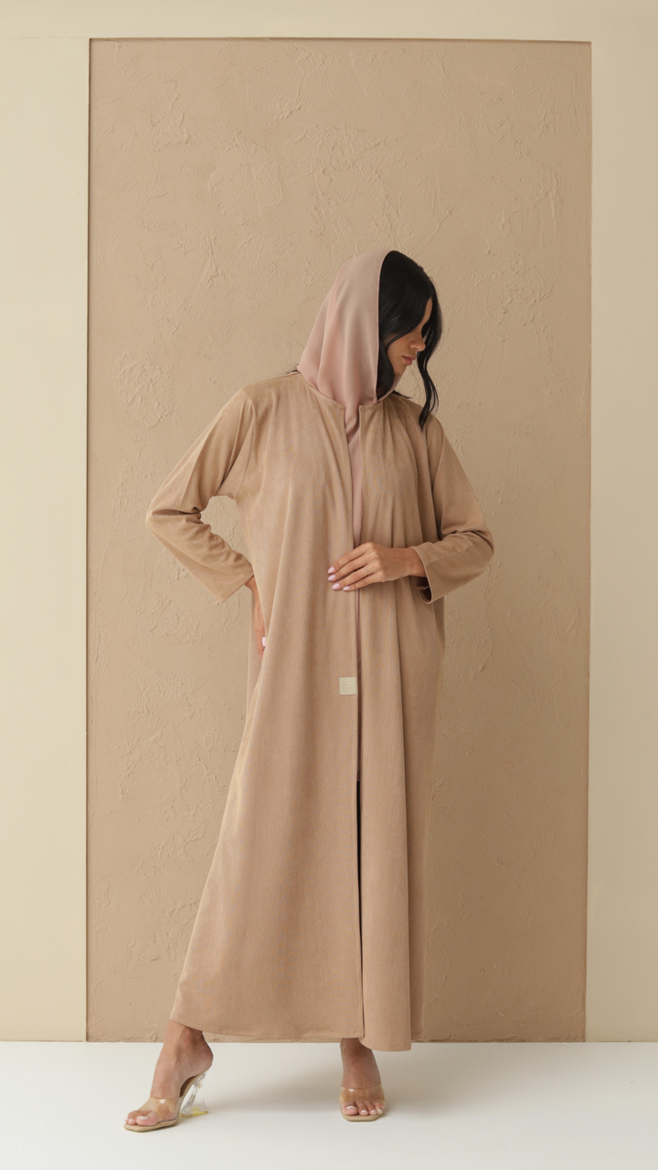 Basic Suede Corduory (Beige Abaya)