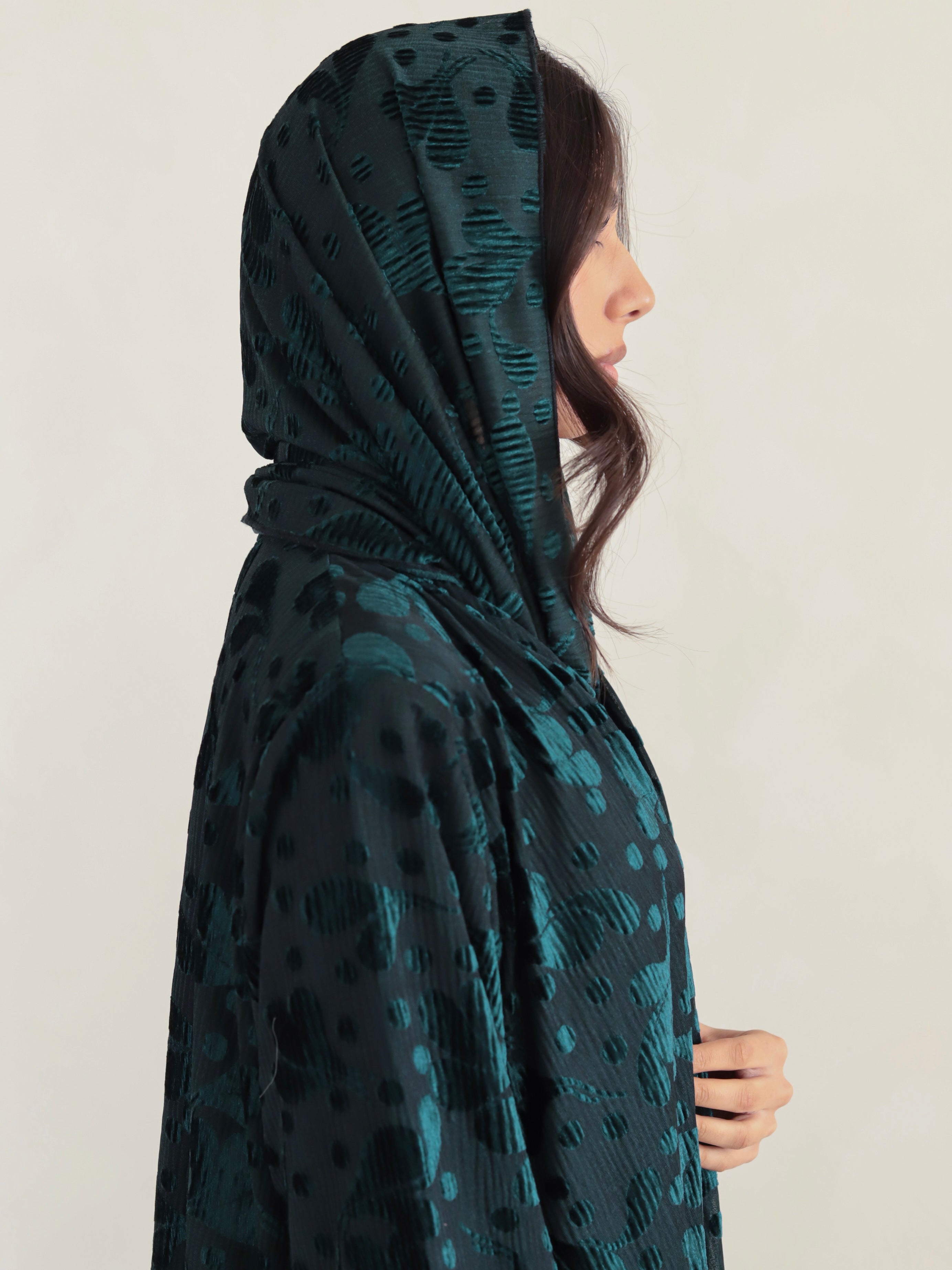 Basic Velvet Chiffon (Leaf Green Abaya)