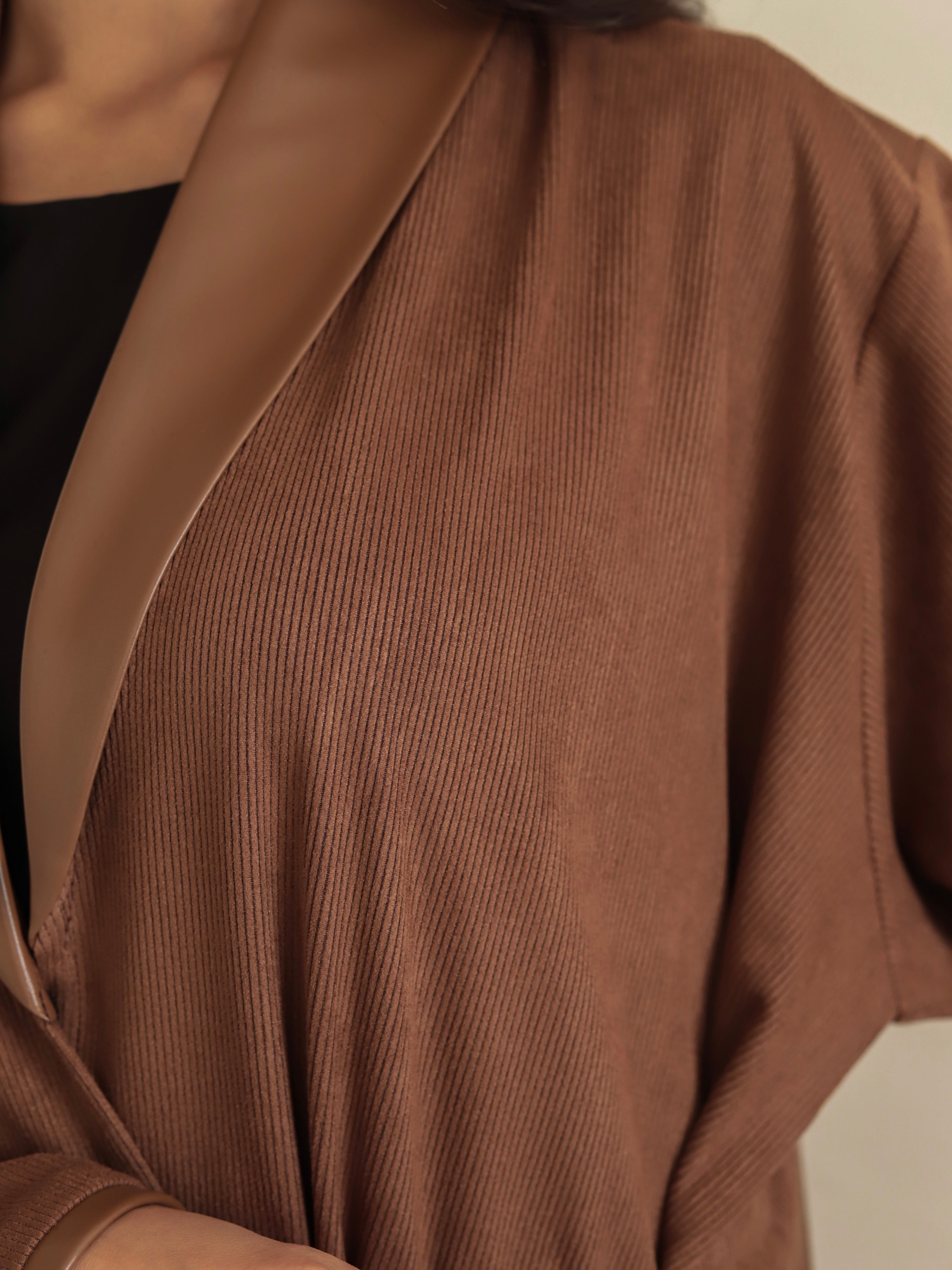 Basic Corduroy Leather (Brown Abaya)