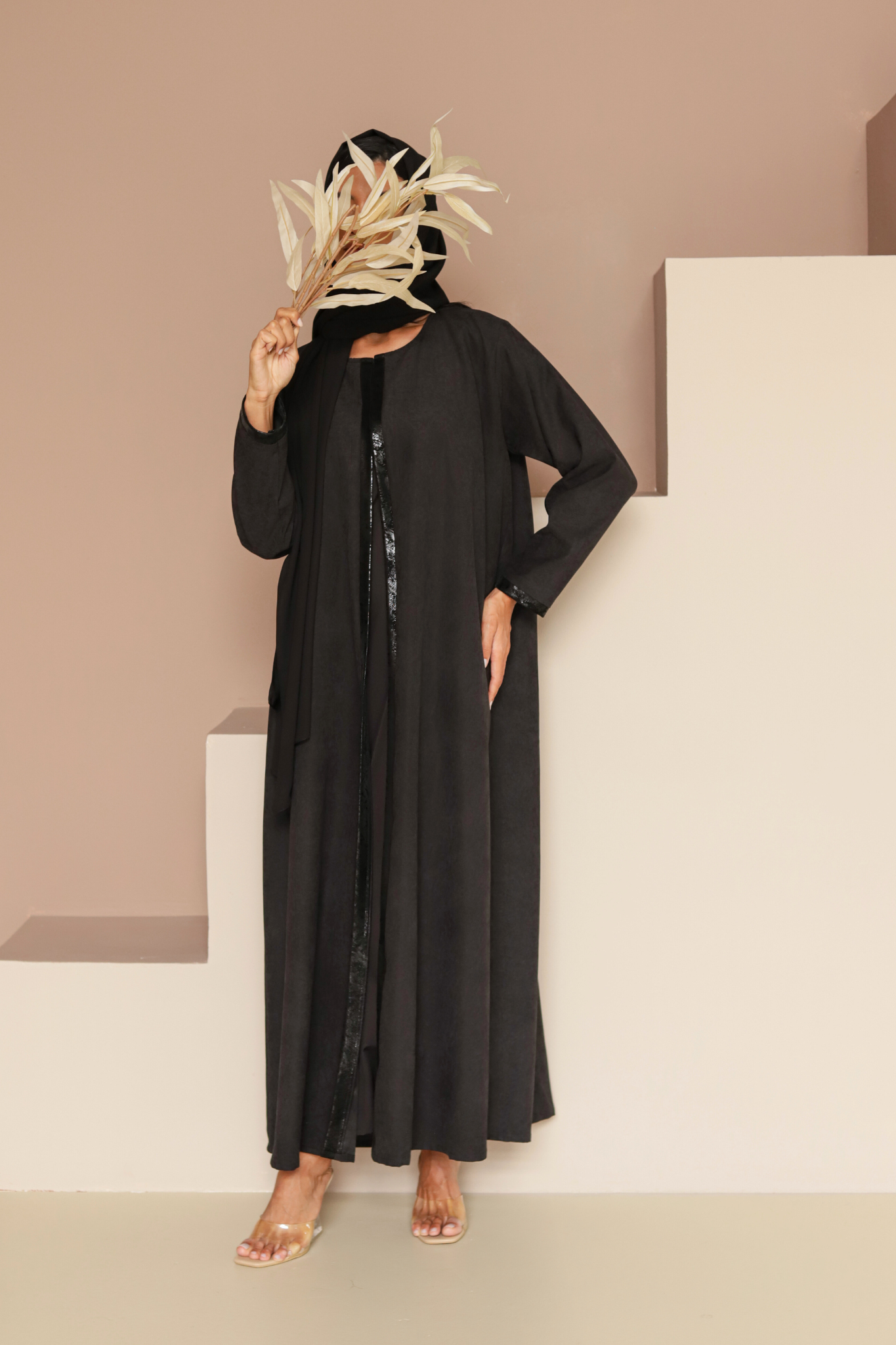 Basic Leather (Black Abaya) - BasicAbaya