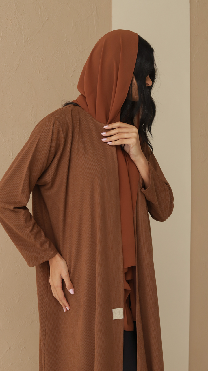 Basic Suede Corduory (Brown Abaya)