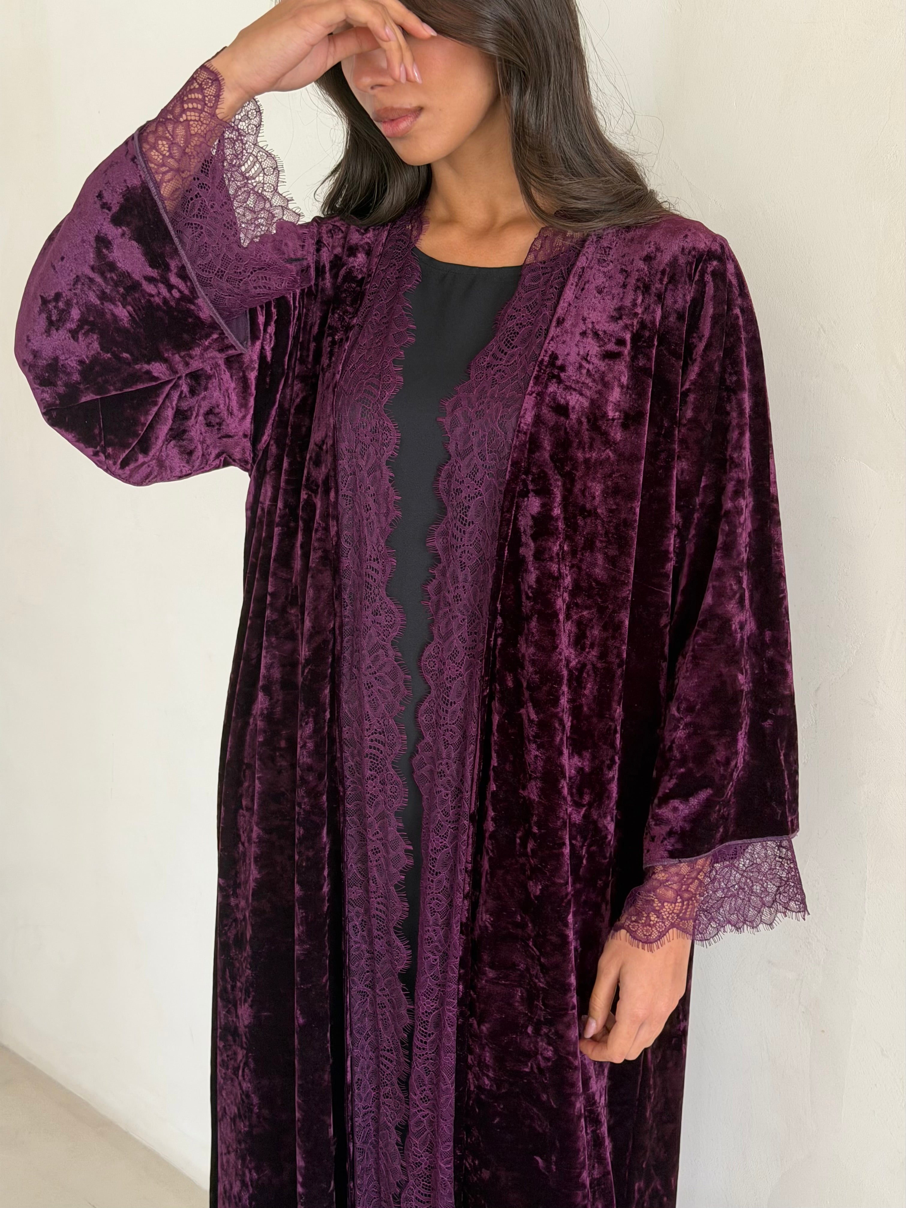 Basic Velvet Lace (Purple Abaya)