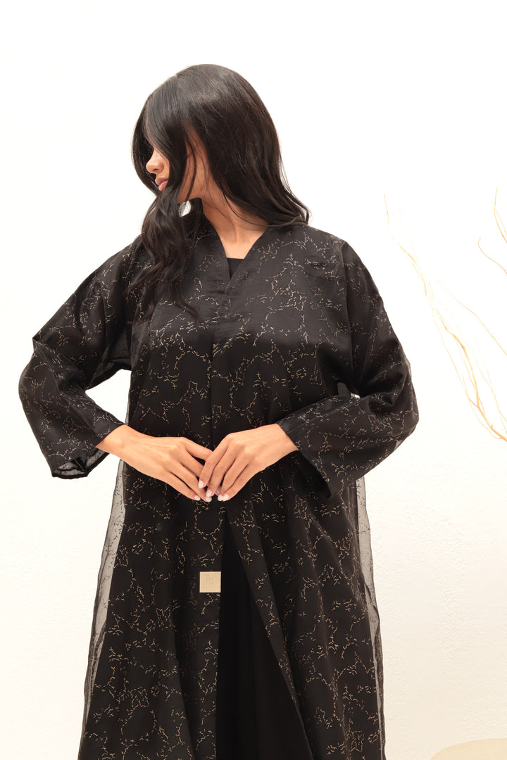 Basic Shiny Touch - Gold Abaya