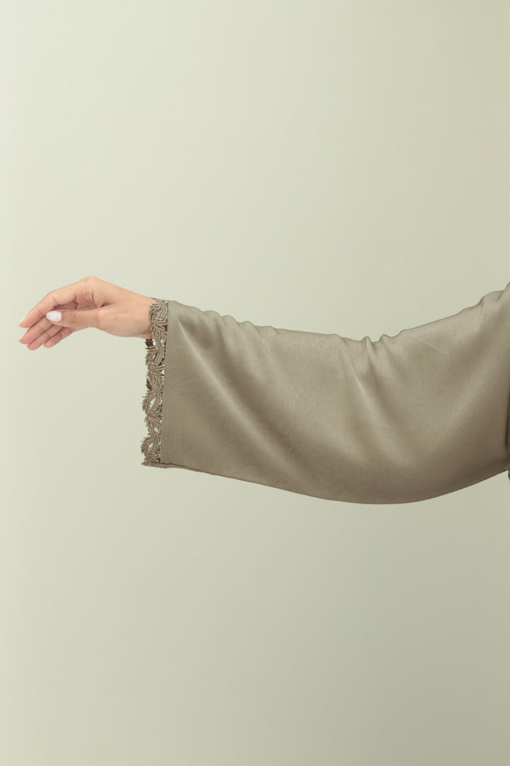 Basic Lace Border - Olive Abaya