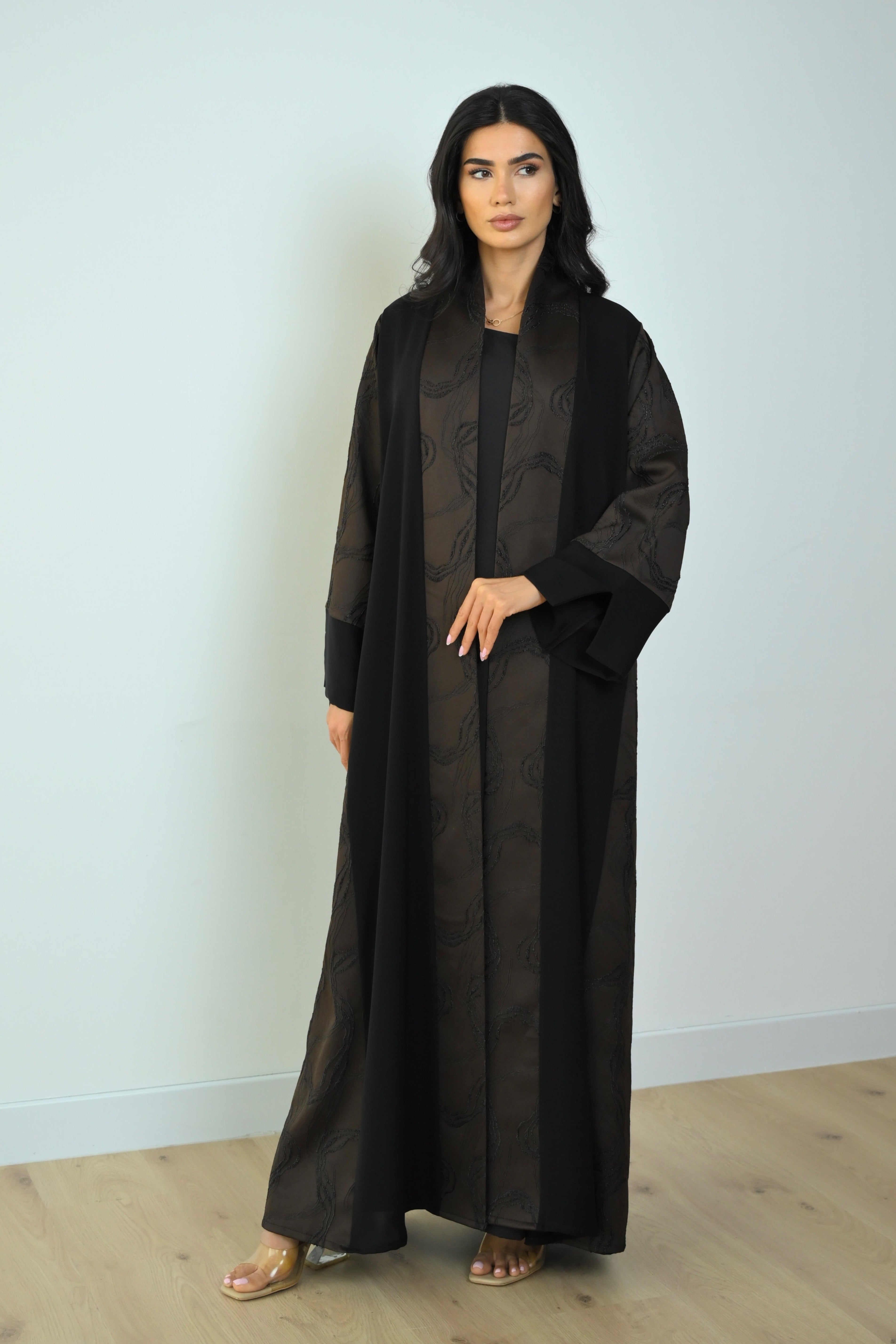 Basic Nada Panel (Black & Brown Abaya) - BasicAbaya