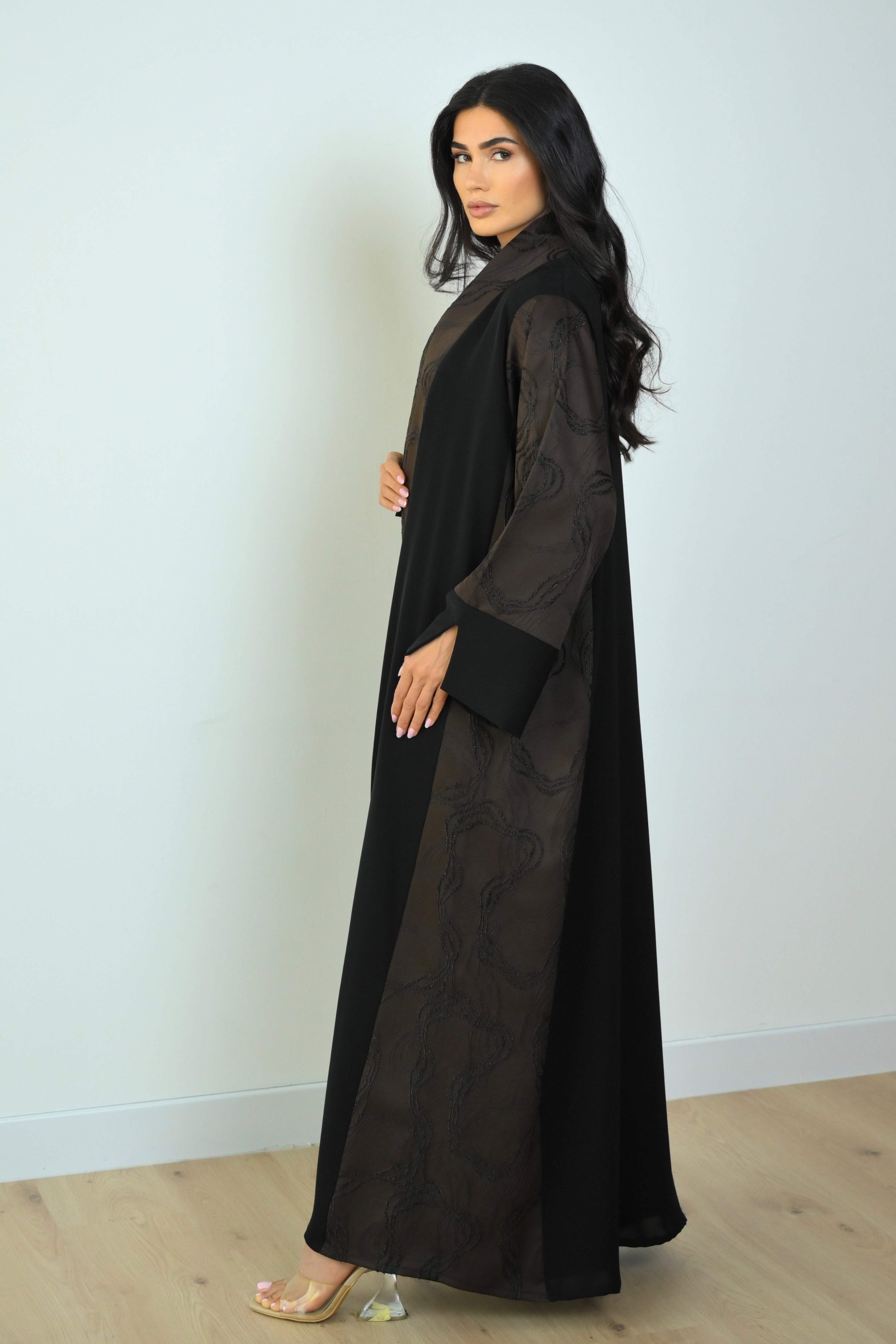 Basic Nada Panel (Black & Brown Abaya) - BasicAbaya