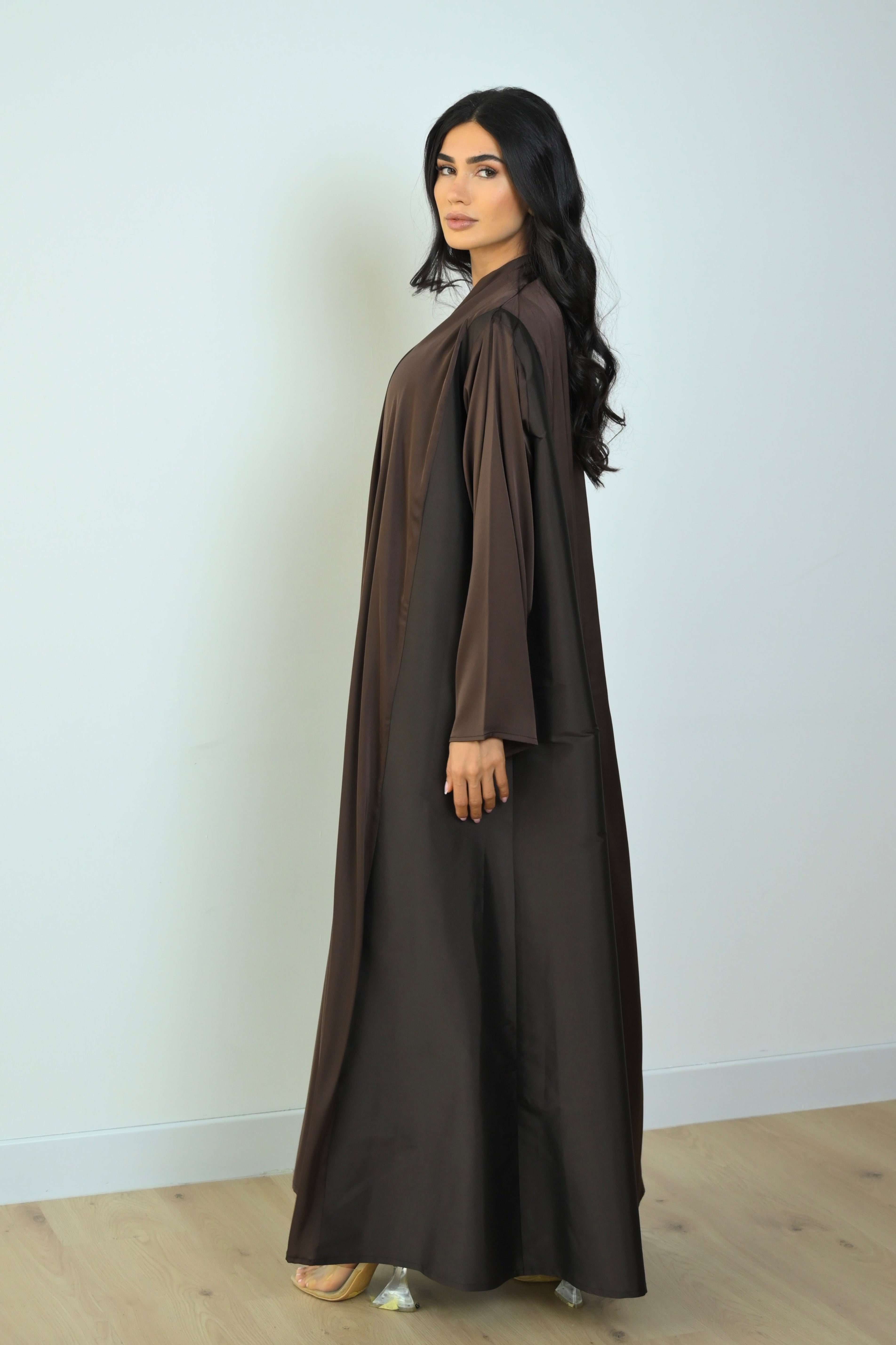Basic Tafetta (Brown Abaya) - BasicAbaya