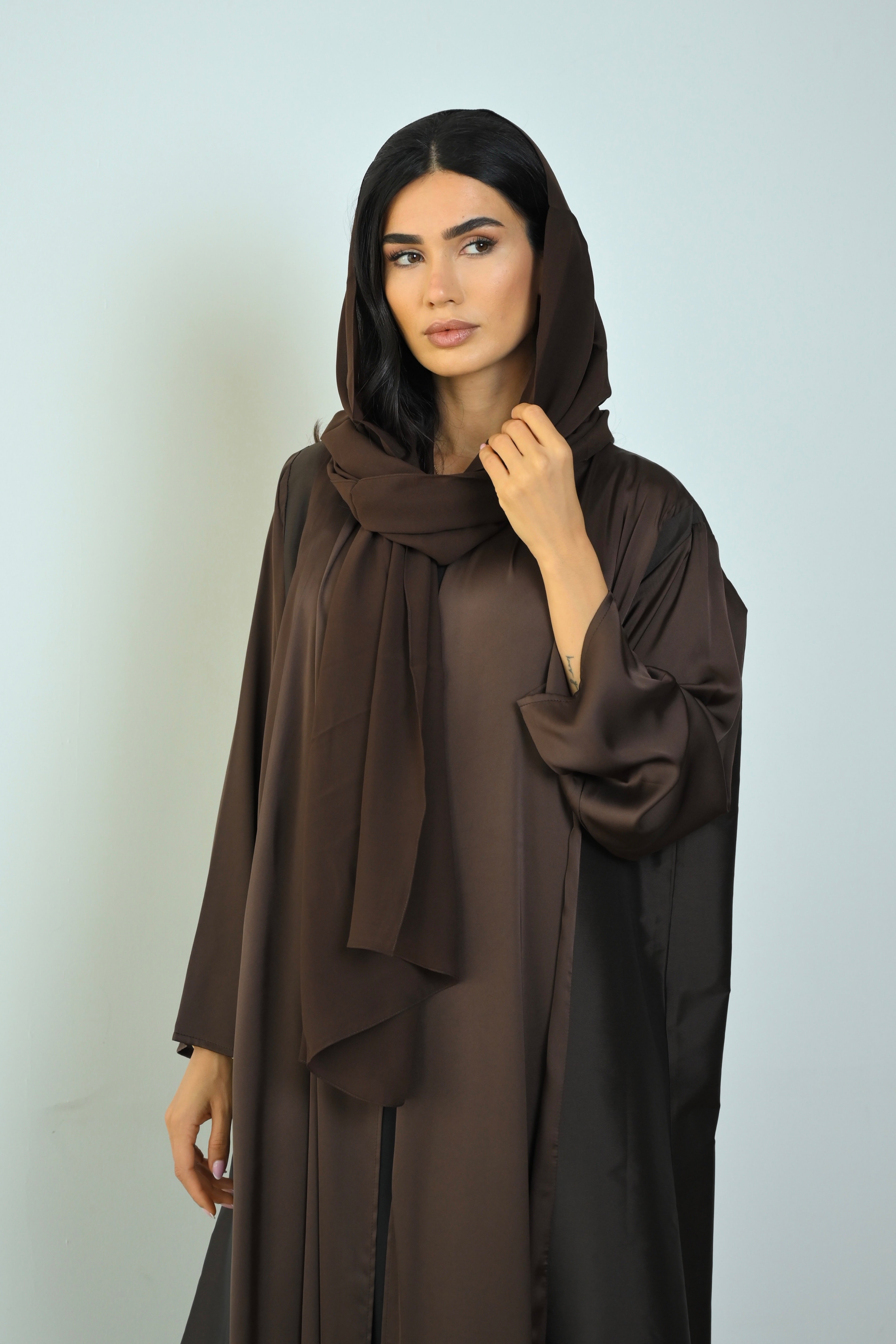 Basic Tafetta (Brown Abaya) - BasicAbaya