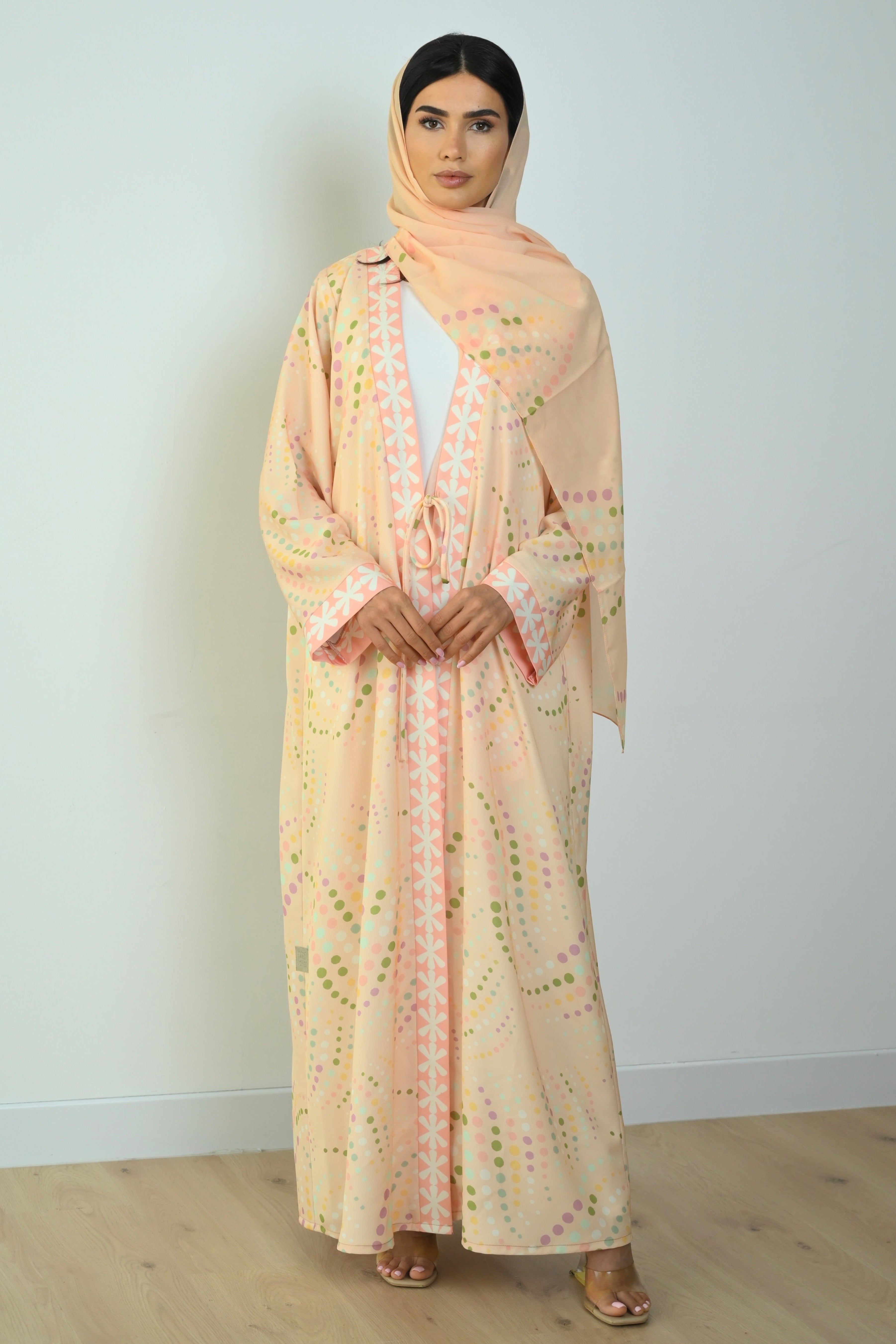 Basic Printed Polka (Butter Yellow Abaya)
