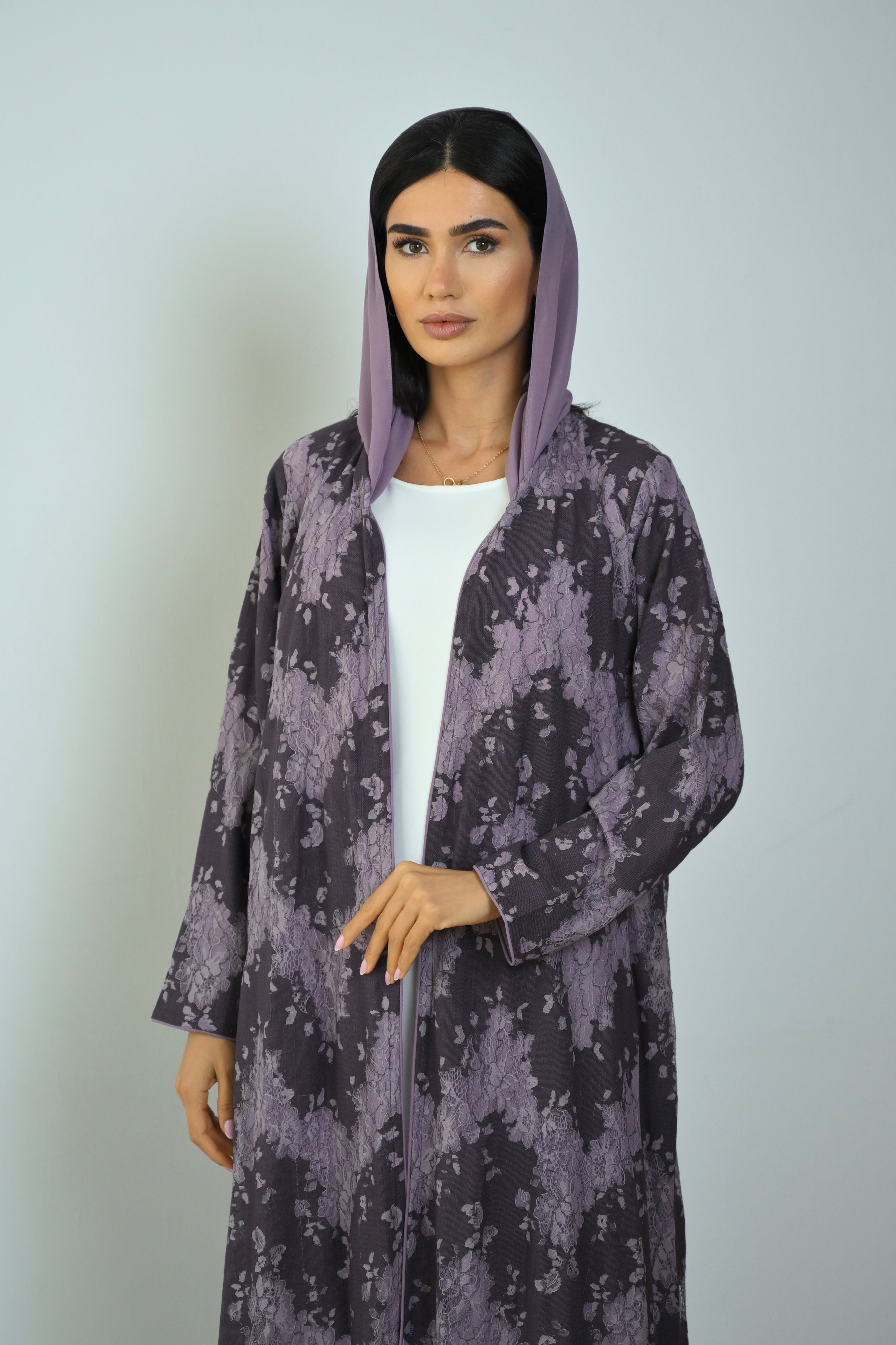 Basic Linen Dantel (Purple Abaya) - BasicAbaya