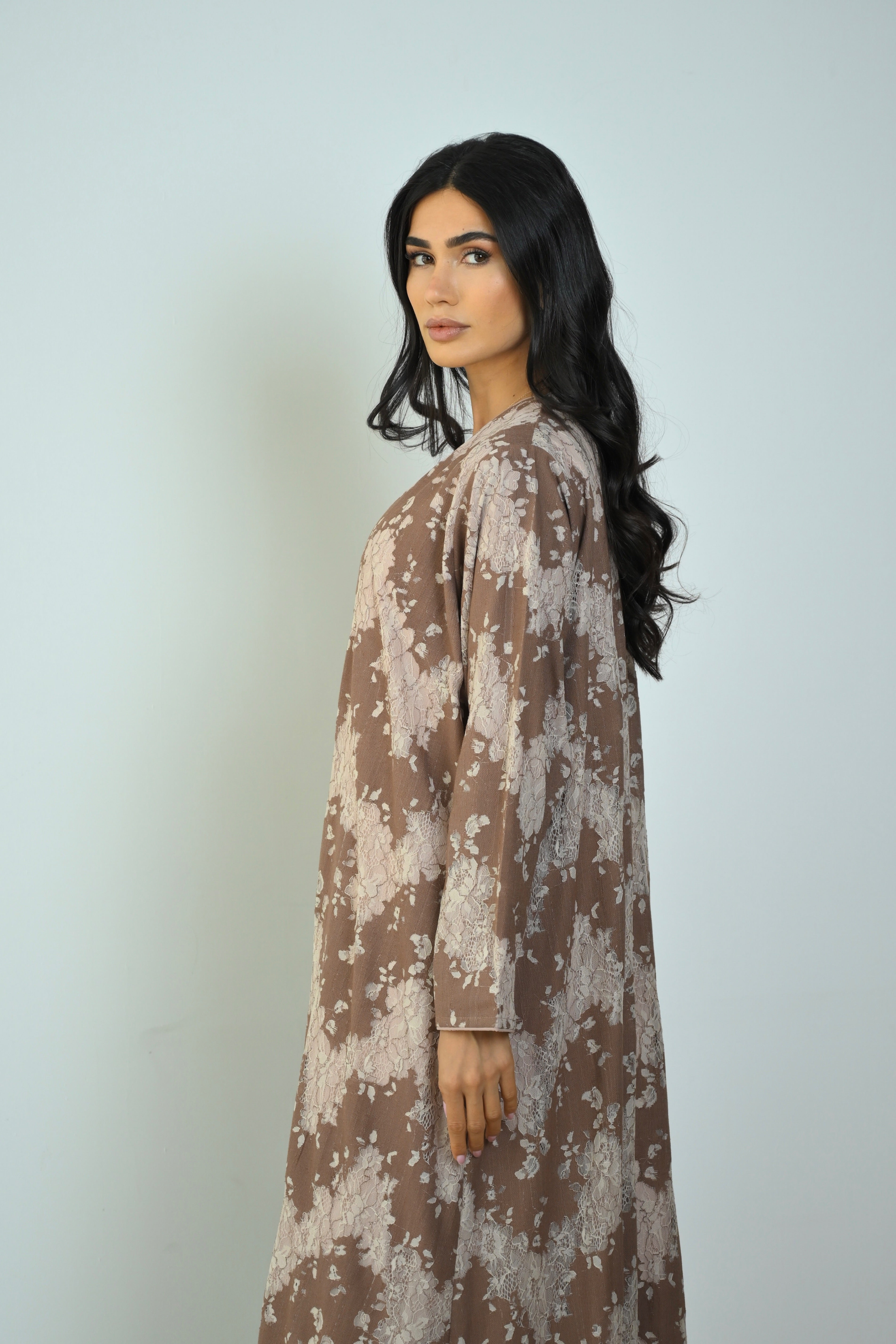 Basic Linen Dantel (Light Brown Abaya) - BasicAbaya