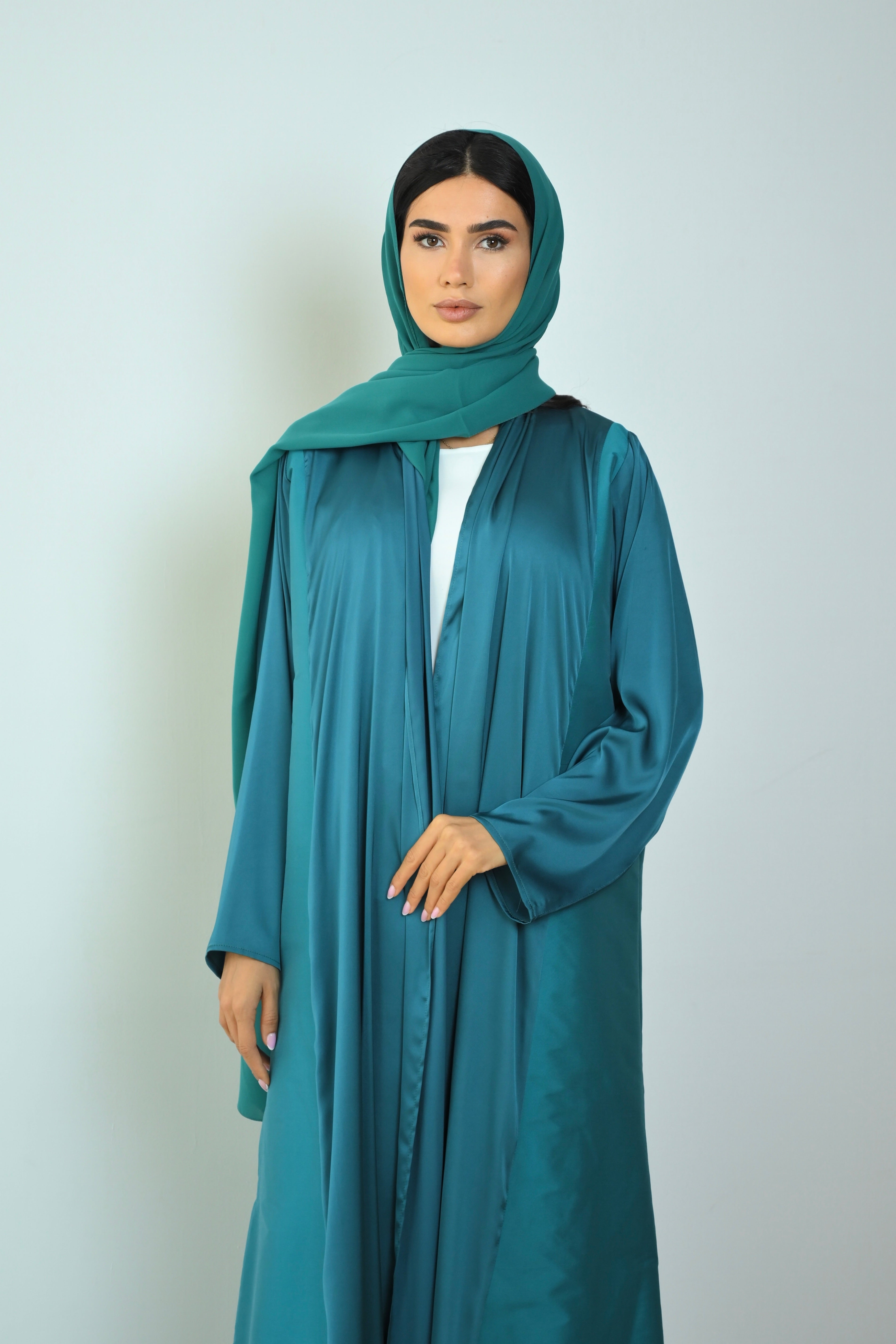 Basic Tafetta (Teal Abaya) - BasicAbaya