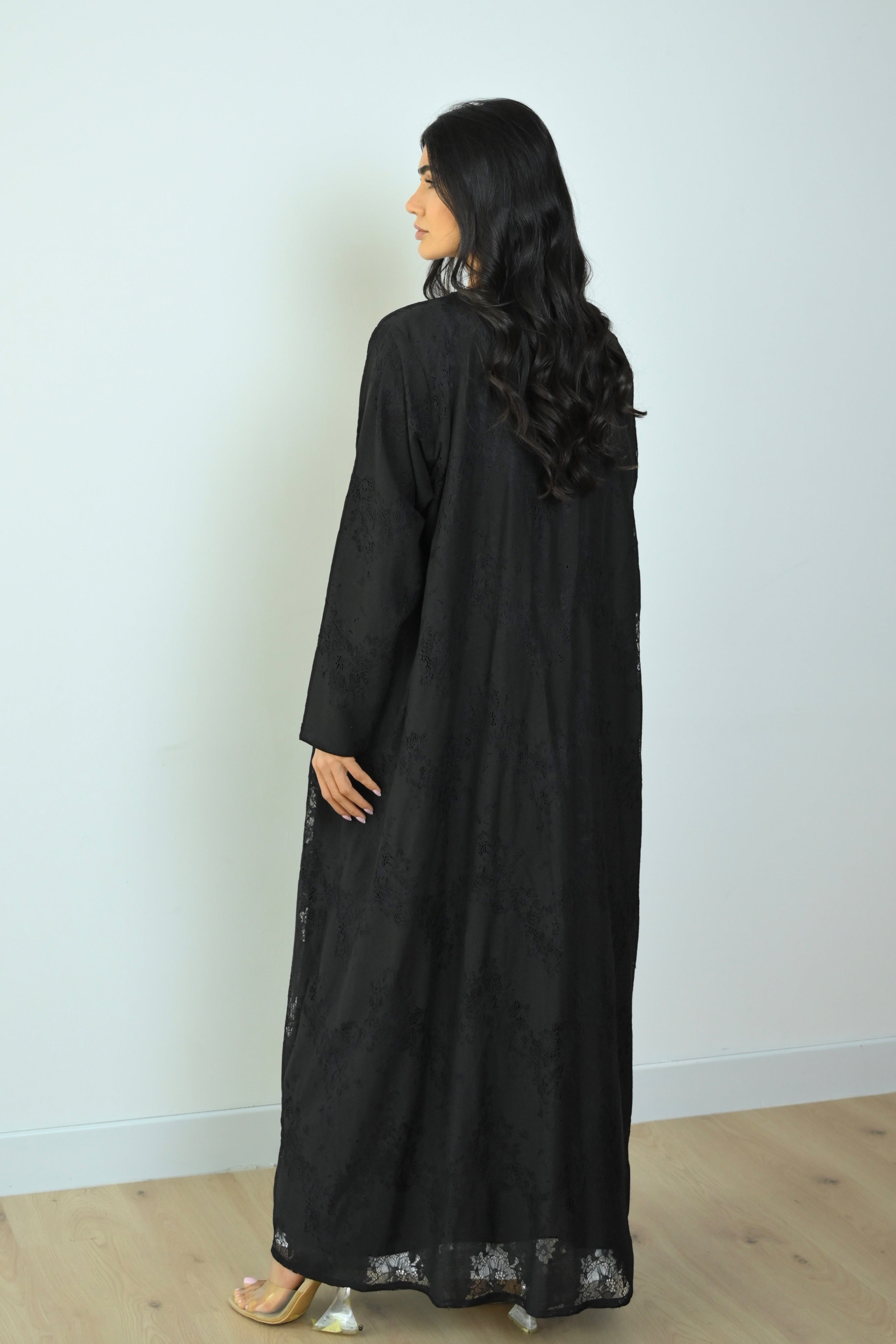 Basic Linen Dantel (Black Abaya)