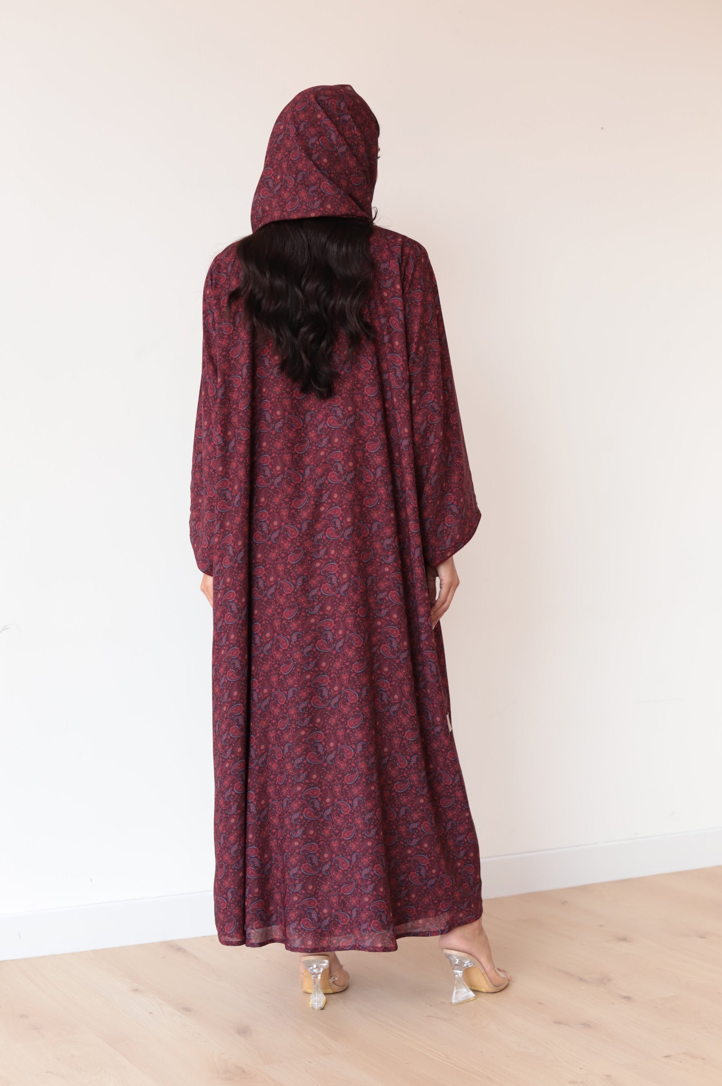 Basic Printed Paisley (Maroon Abaya)