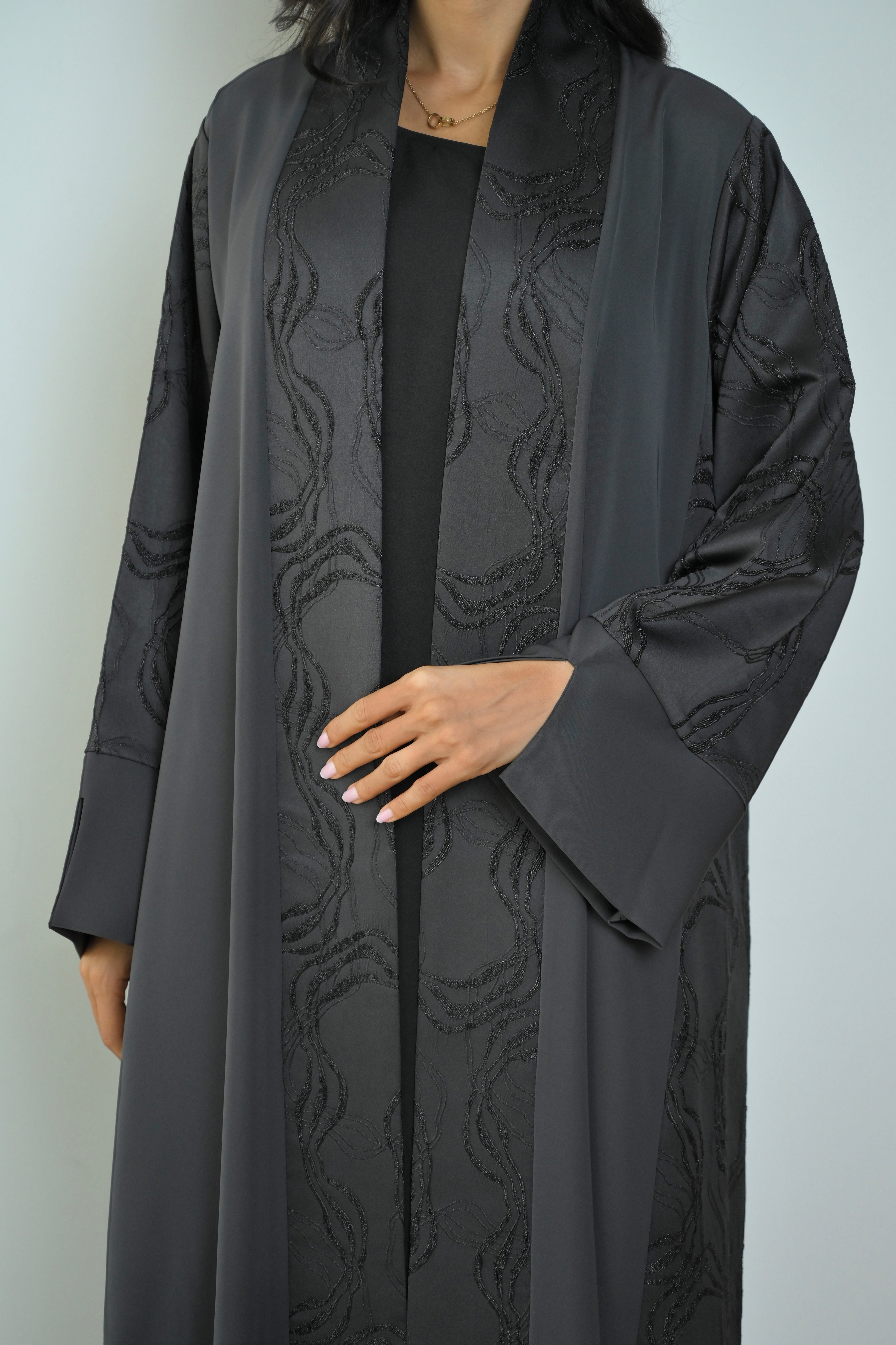 Basic Nada Panel (Grey Abaya) - BasicAbaya
