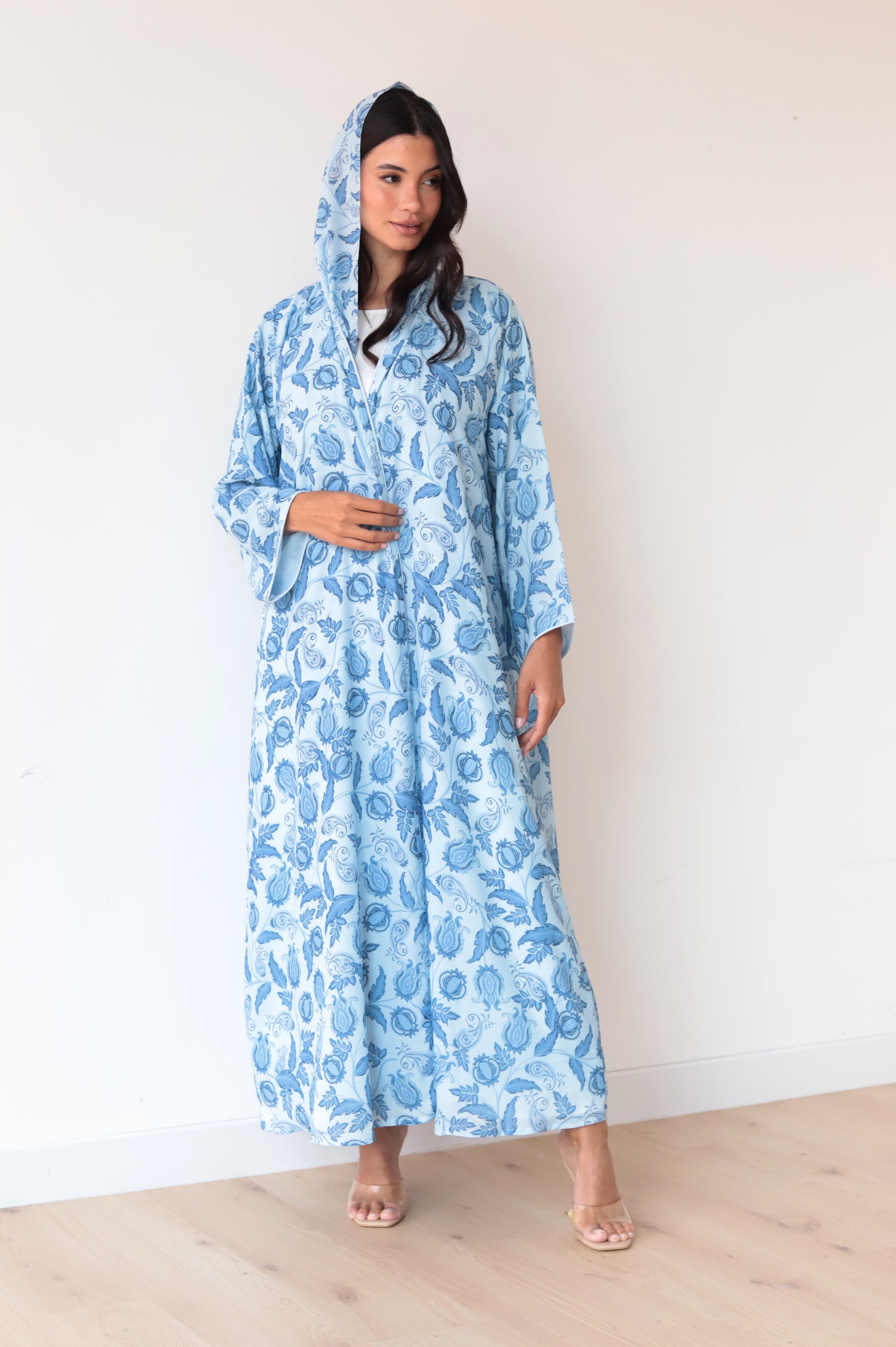 Basic Printed Paisley (Sky blue Abaya)