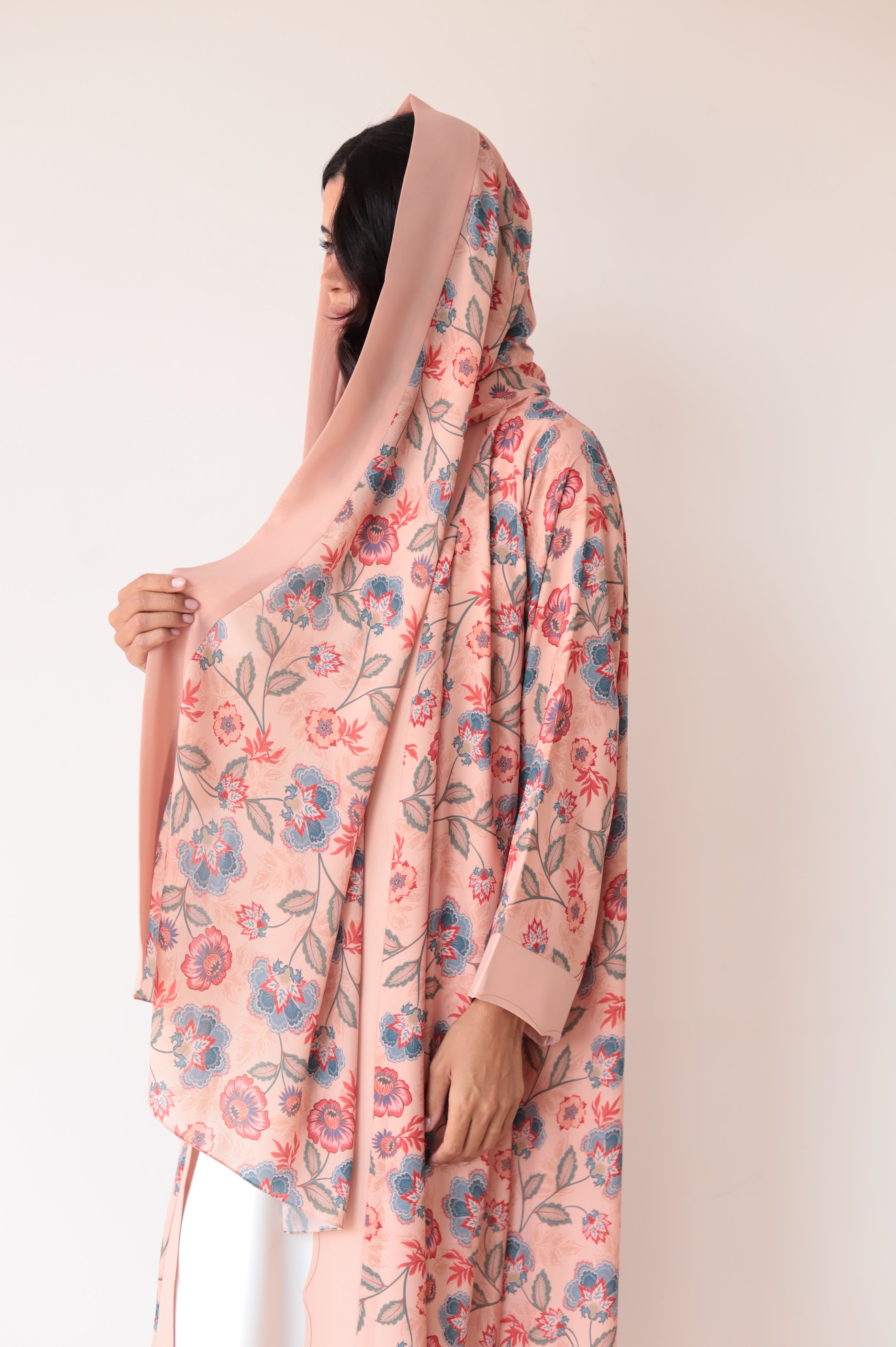 Basic Printed Boho (Peach Abaya)