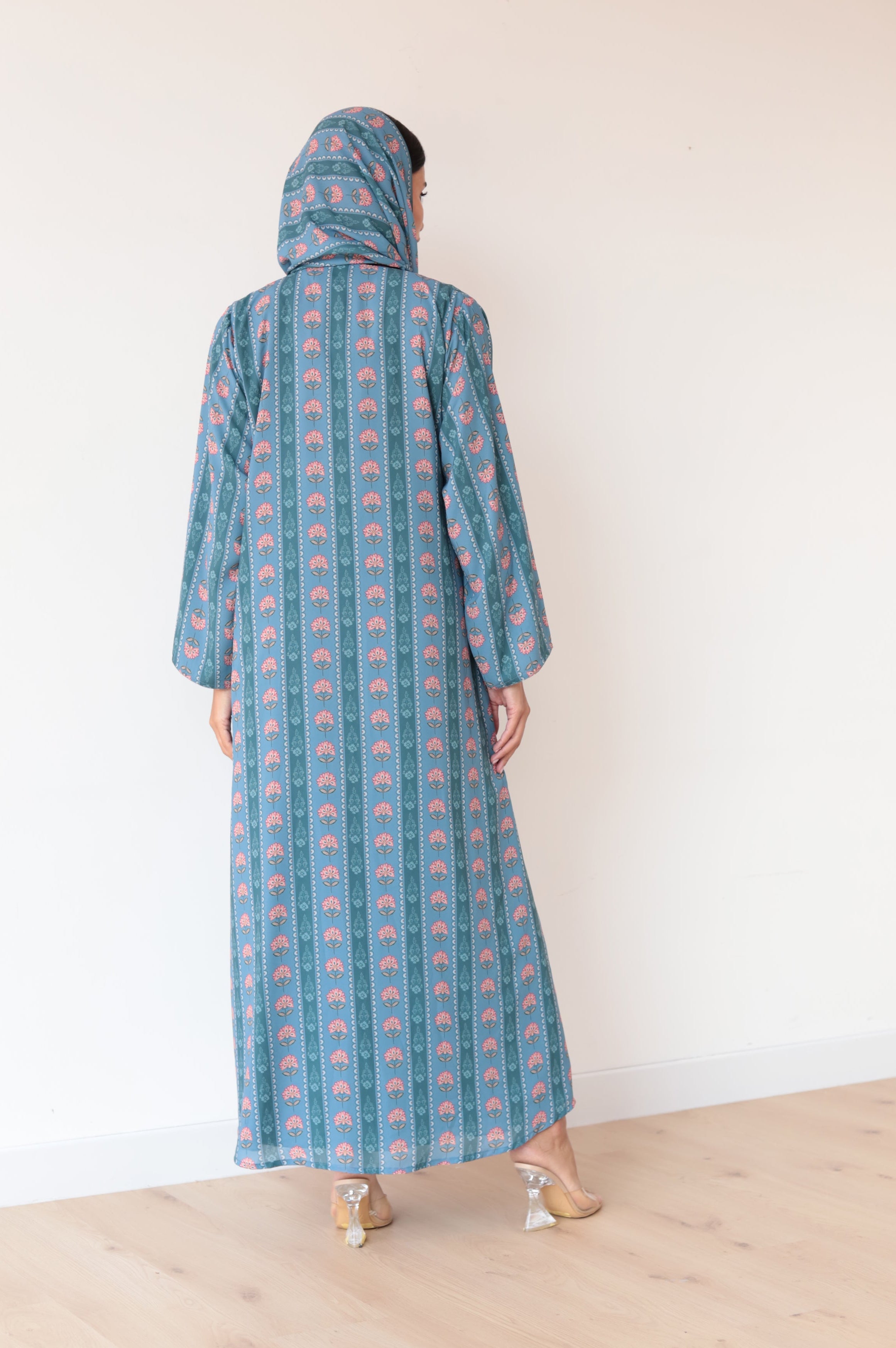 Basic Printed Button (Teal Blue Abaya)