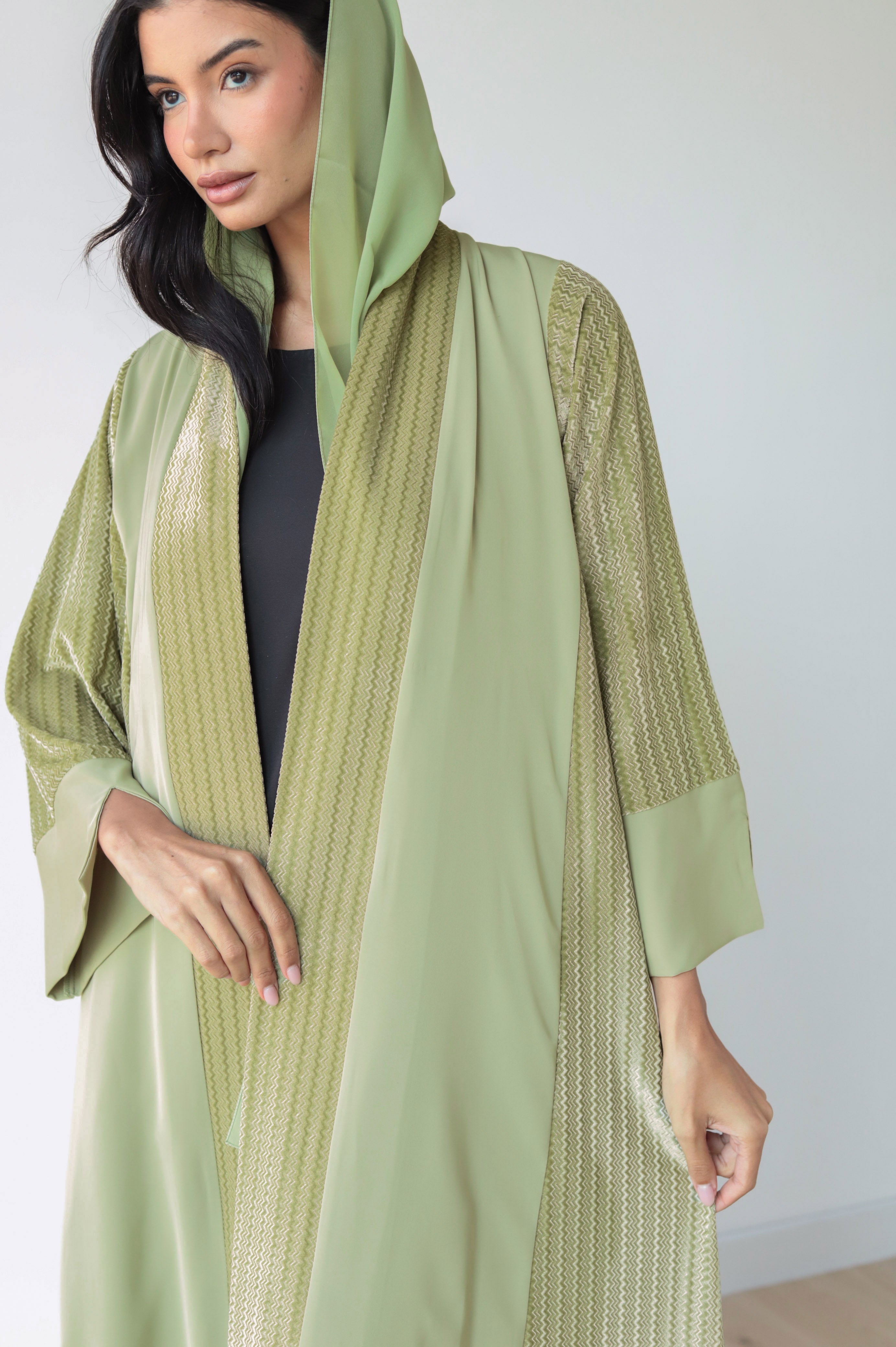 Basic Velvet Nada (Sage Green Abaya)