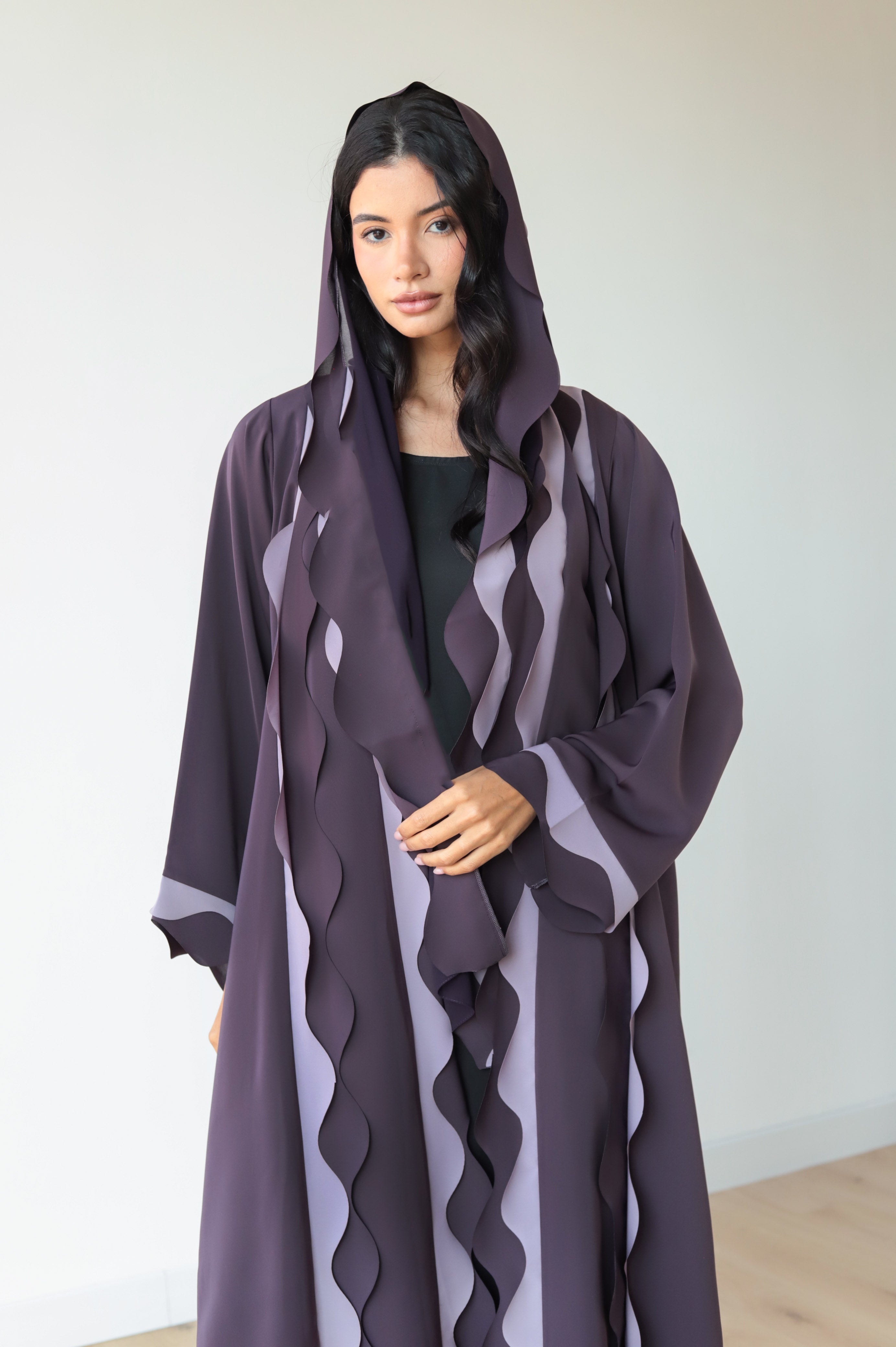 Basic Waves (Dark & Light Purple Abaya) - BasicAbaya