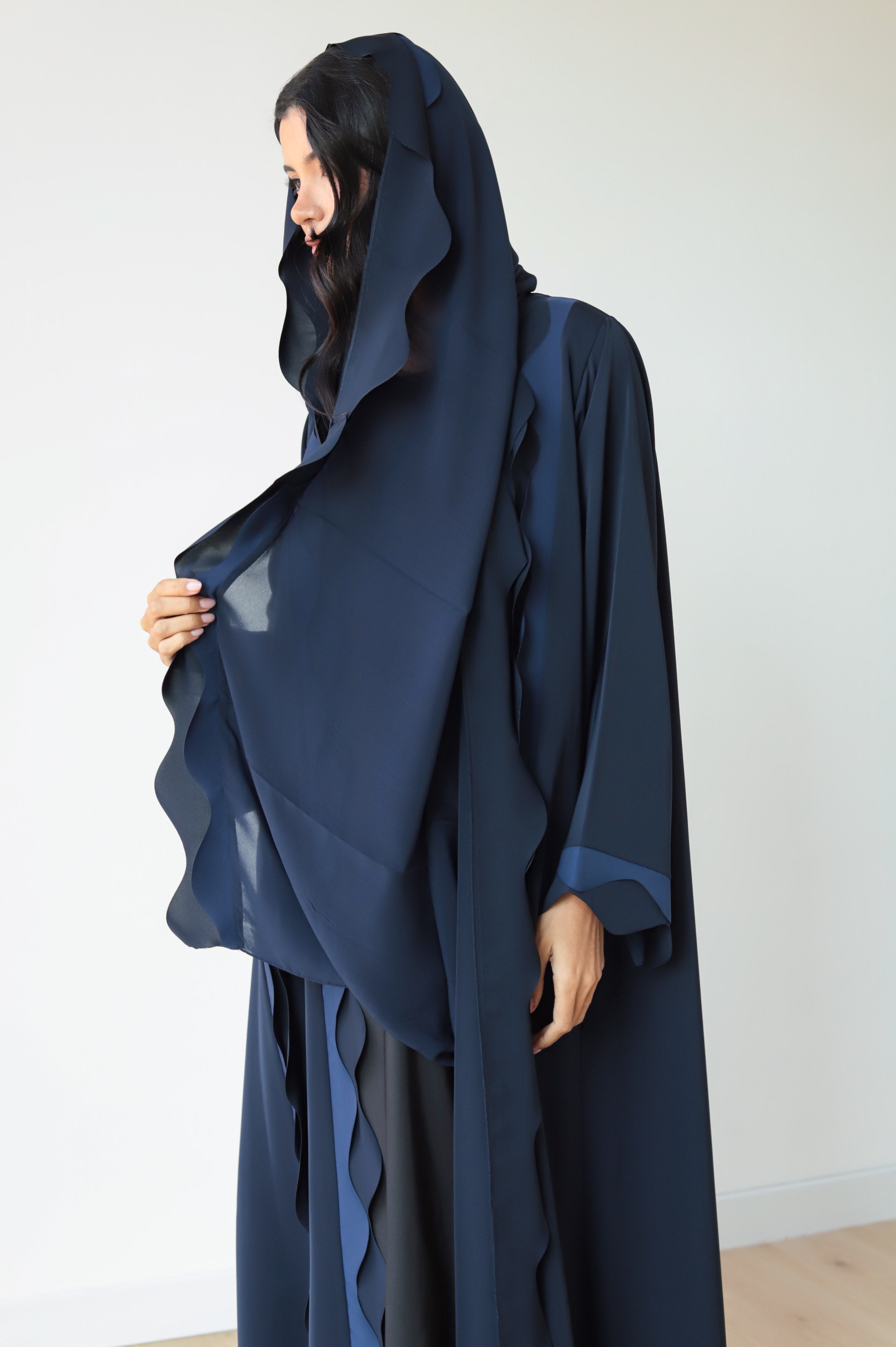 Basic Waves (Dark & Light Blue Abaya) - BasicAbaya