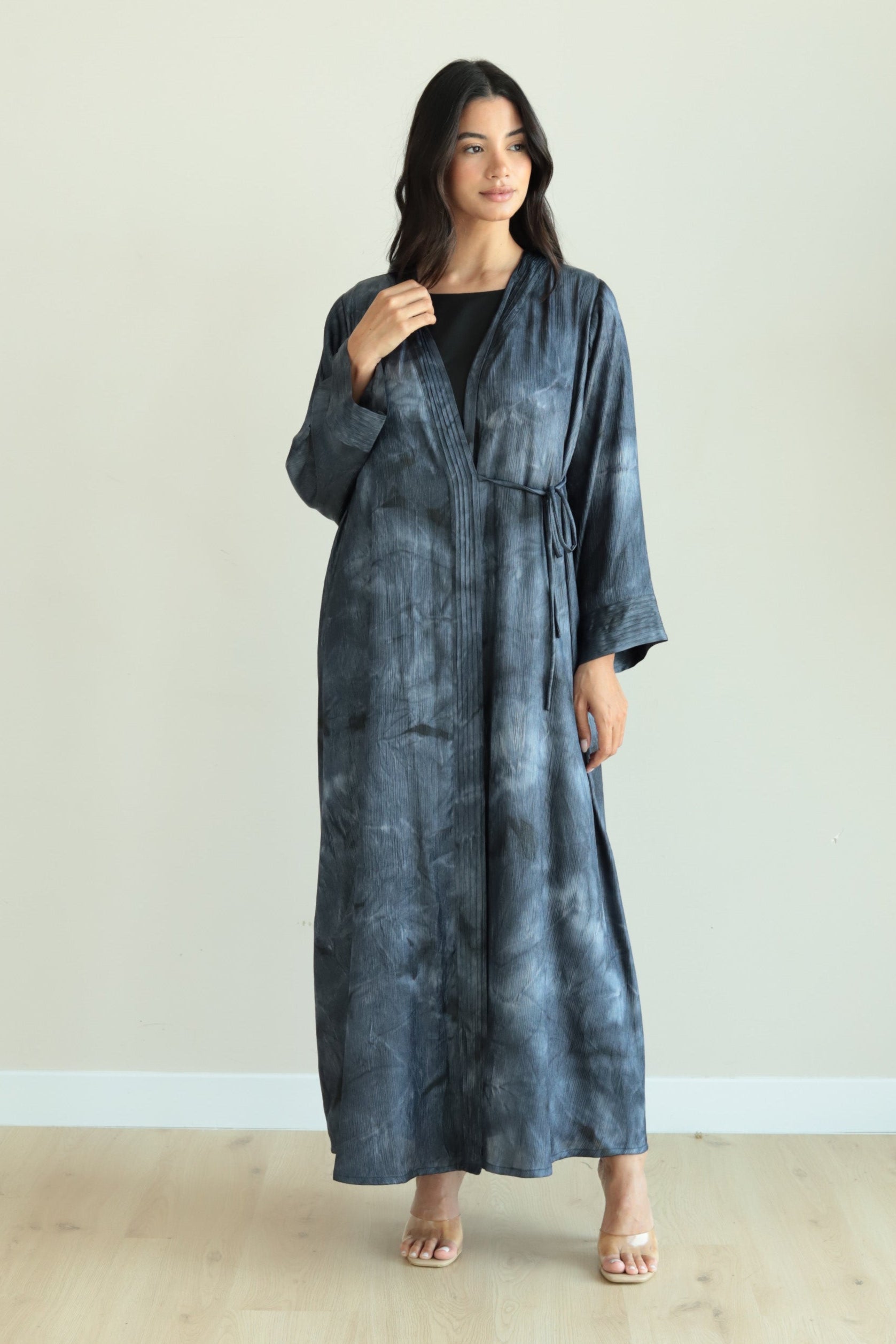 Basic Luna Pleated (Mid Night Blue Abaya )