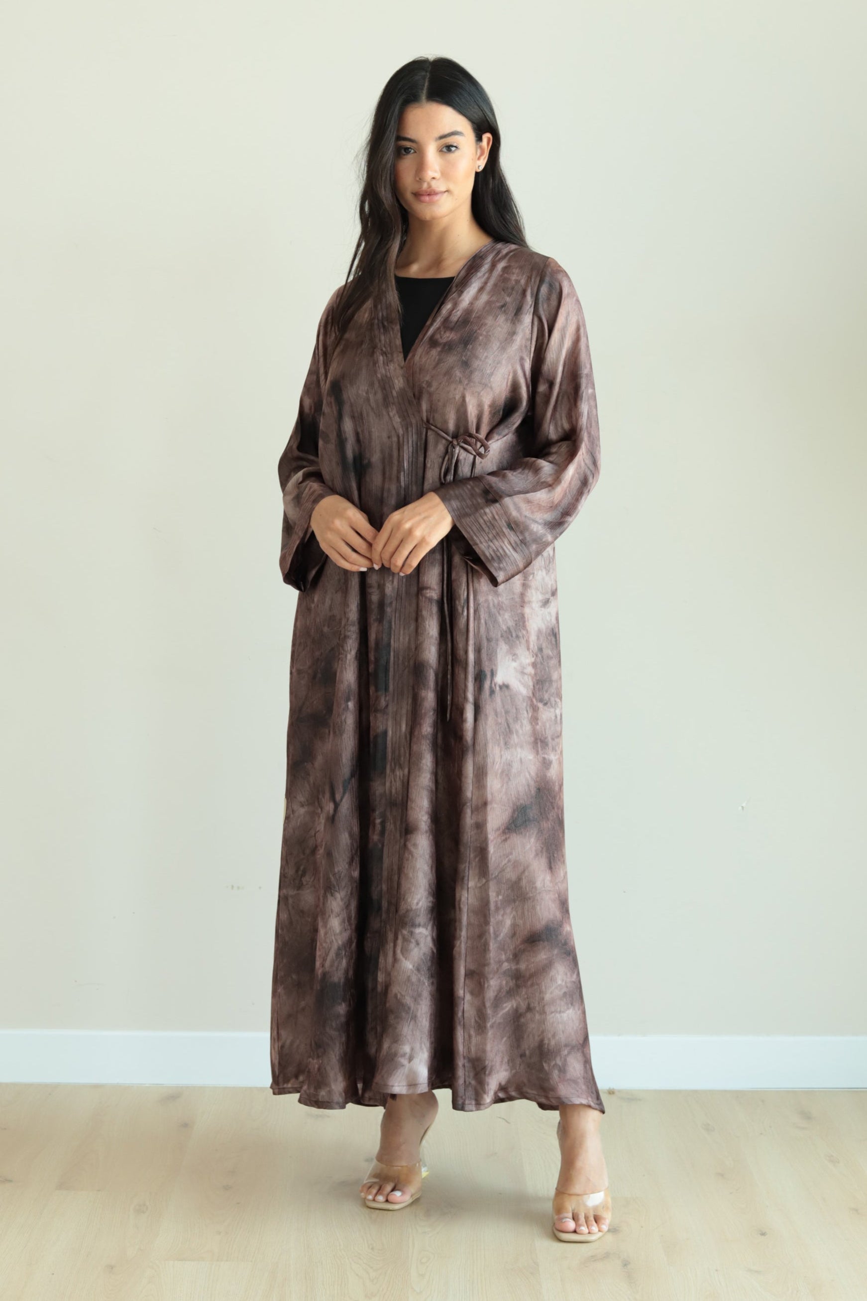 Basic Luna Pleated (Brown Abaya )