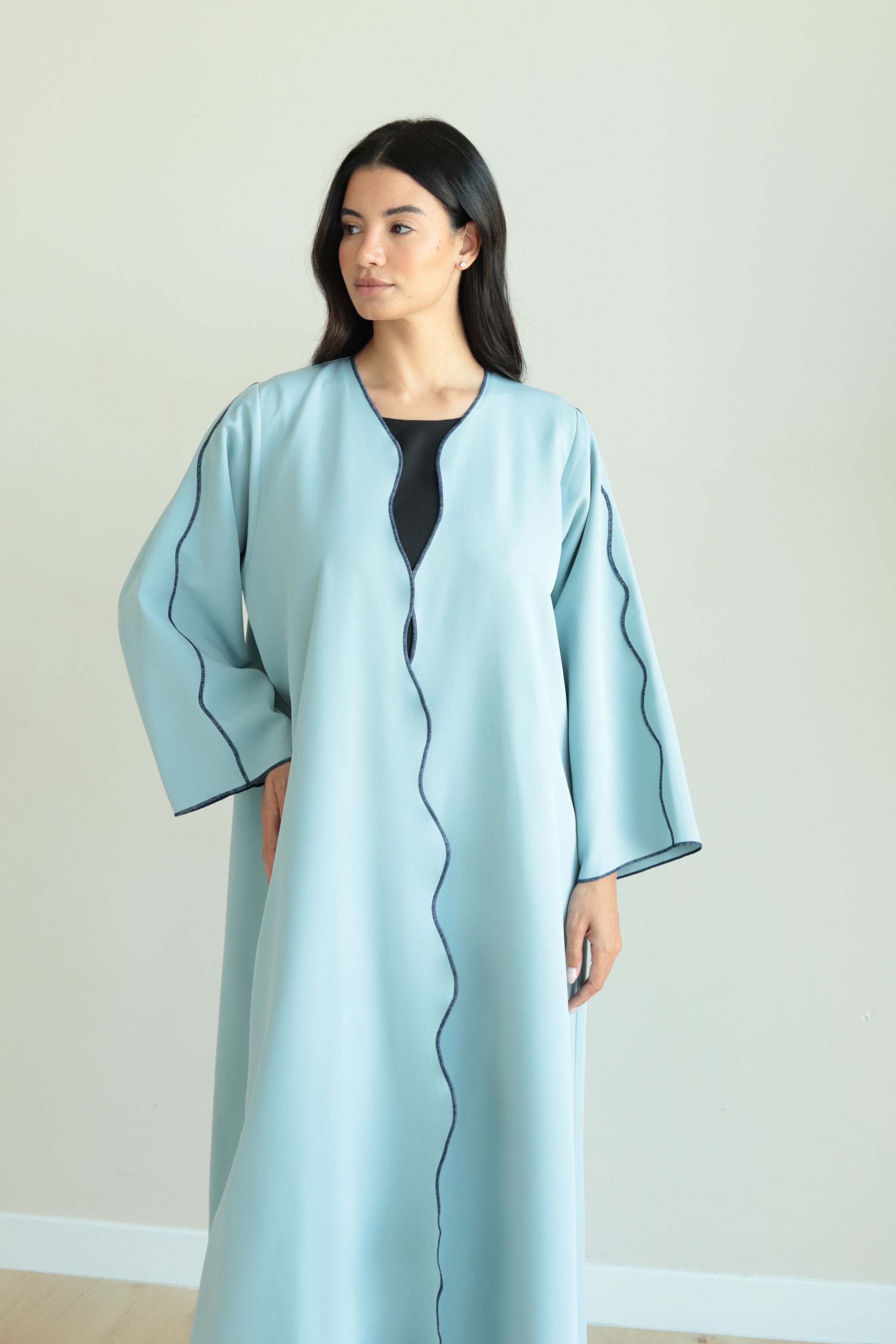 Basic Waves ( Pastel Blue Abaya )