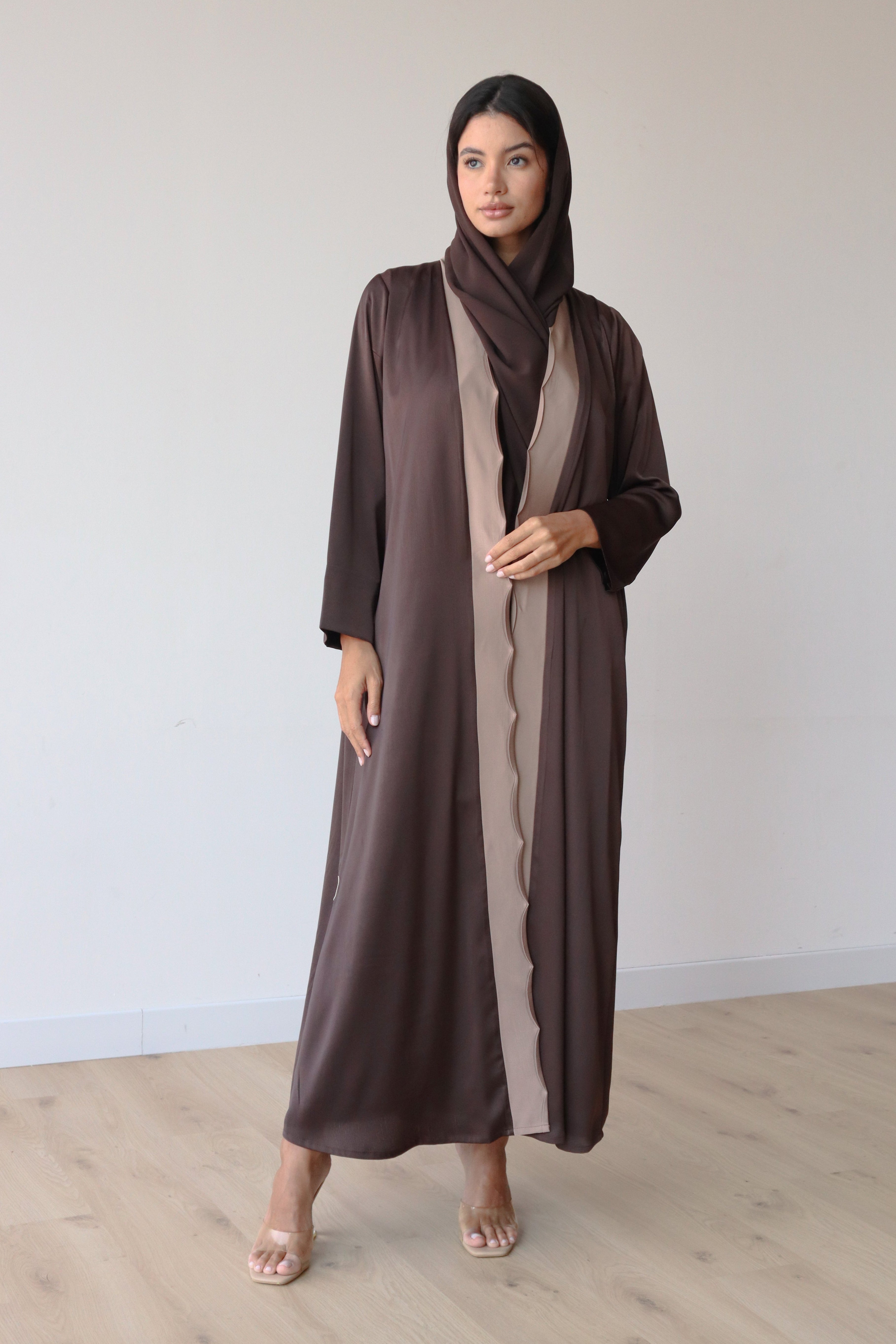 Basic Wavy Panels (Brown and Beige Abaya)