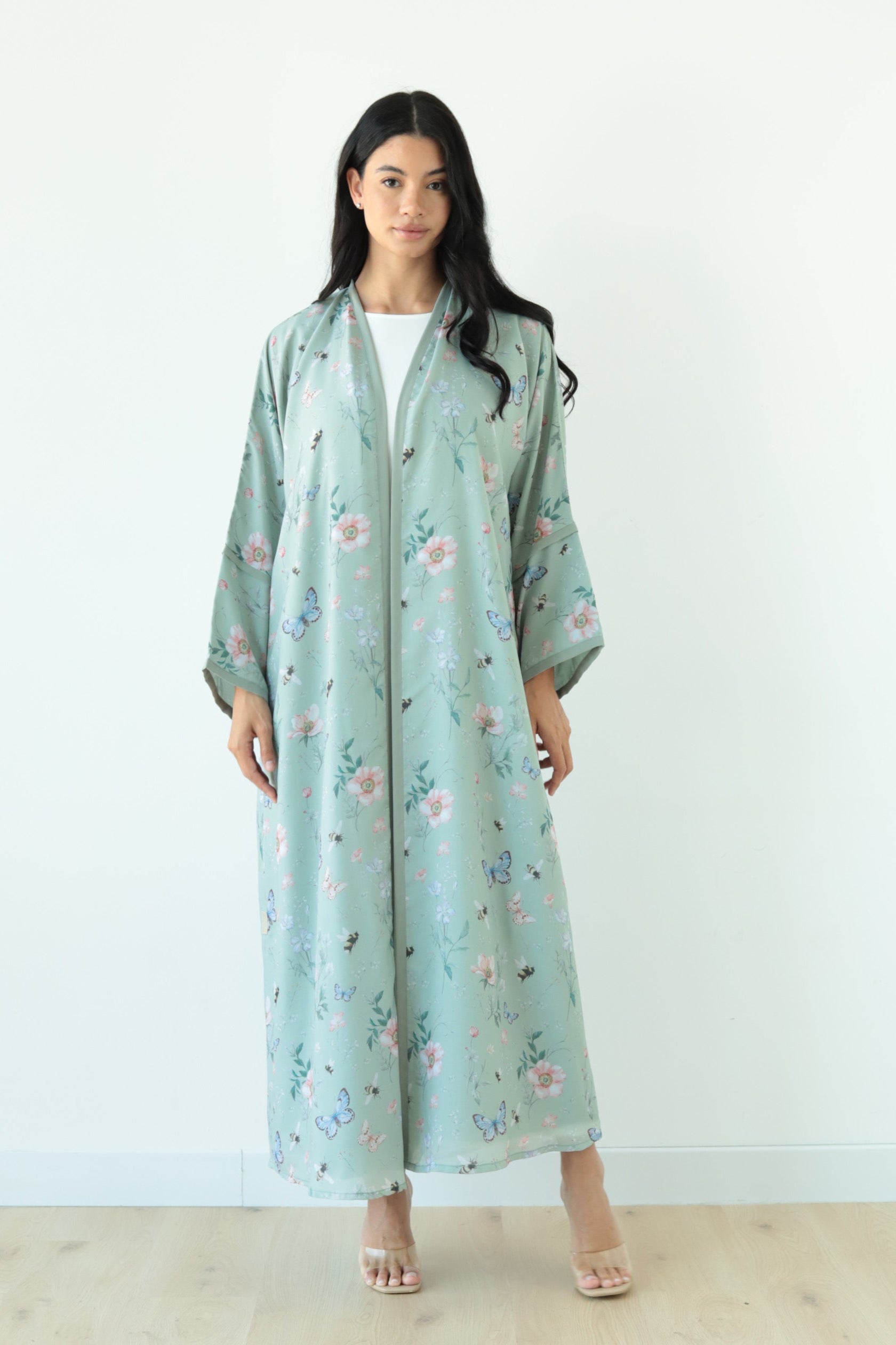 Basic Flowers Butterfly (Green Abaya)