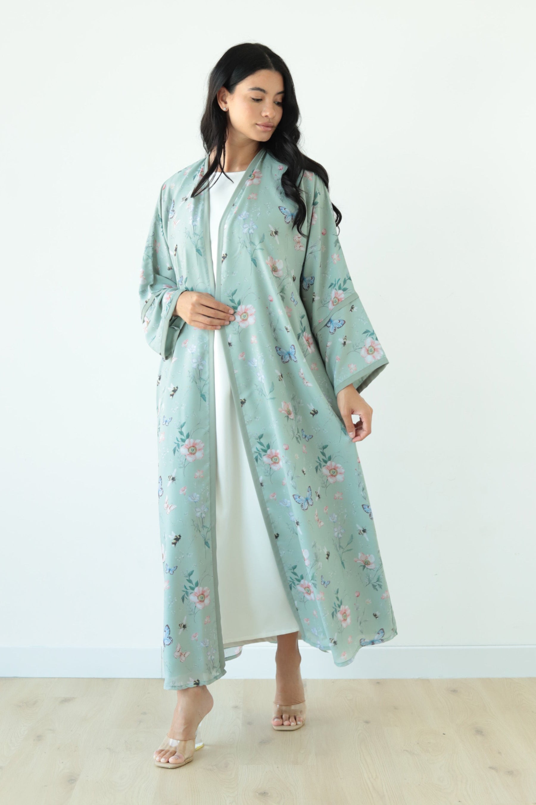Basic Flowers Butterfly (Green Abaya)